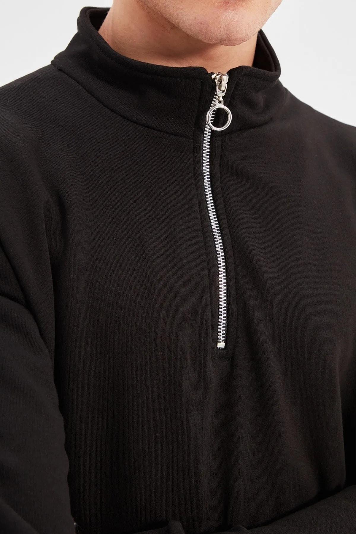 Black Regular Sweatshirt, , large image number 5