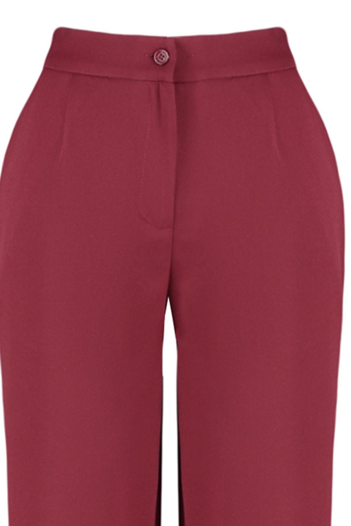 Red Wide Leg Pants, Burgundy, large image number 7