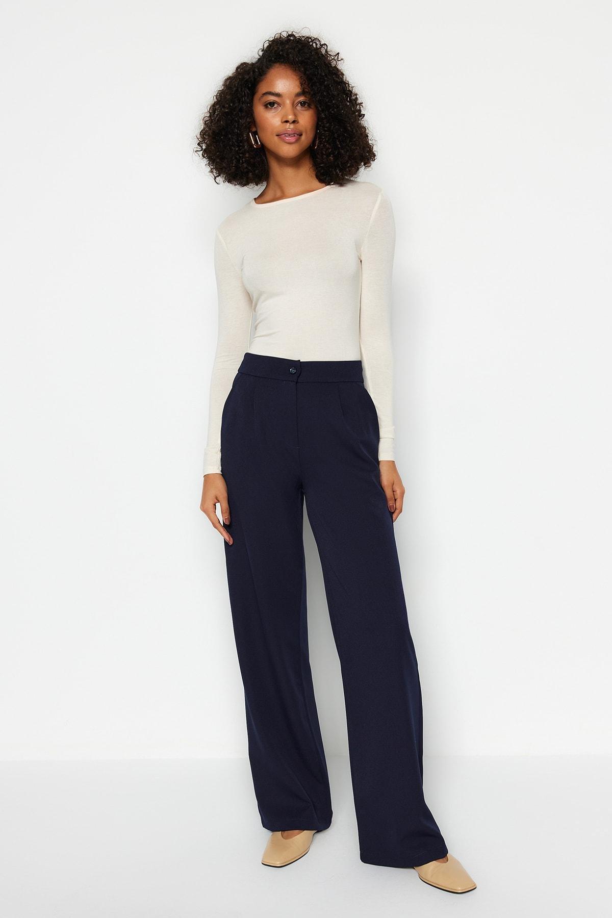 Navy Wide Leg Pants, , large image number 3