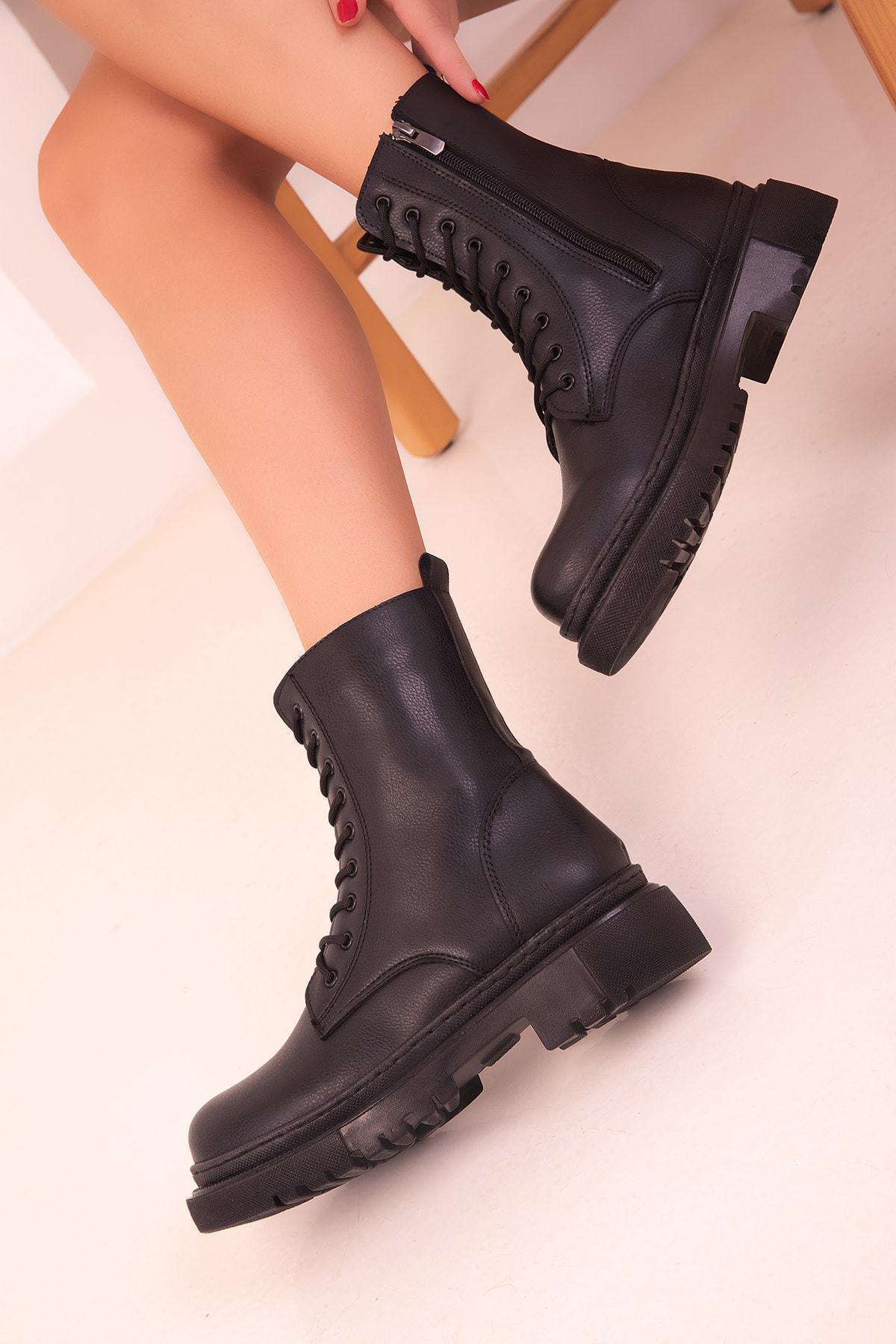 Black Ankle Boots, BLACK, large image number 6