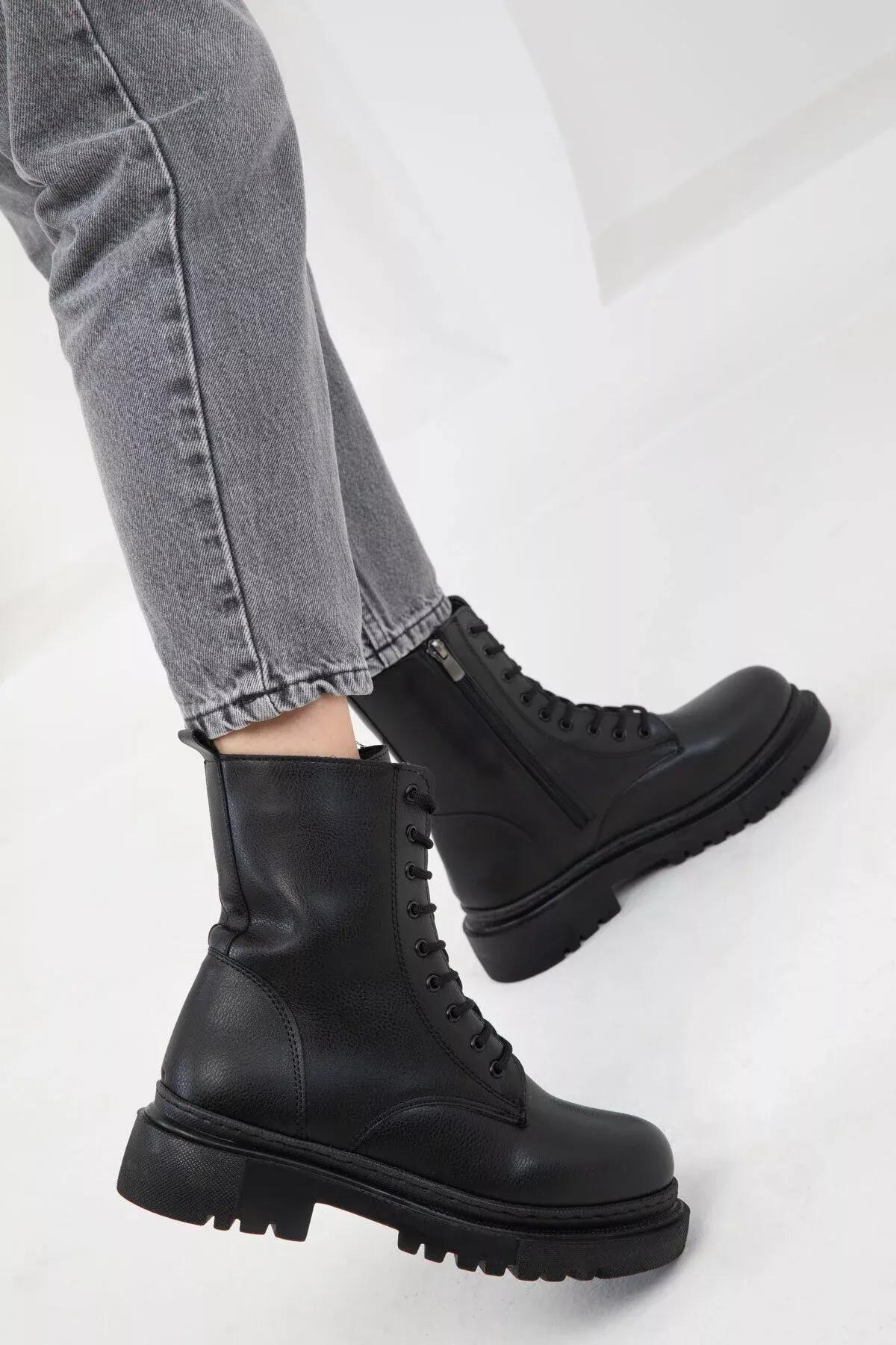 Black Ankle Boots, BLACK, large image number 7