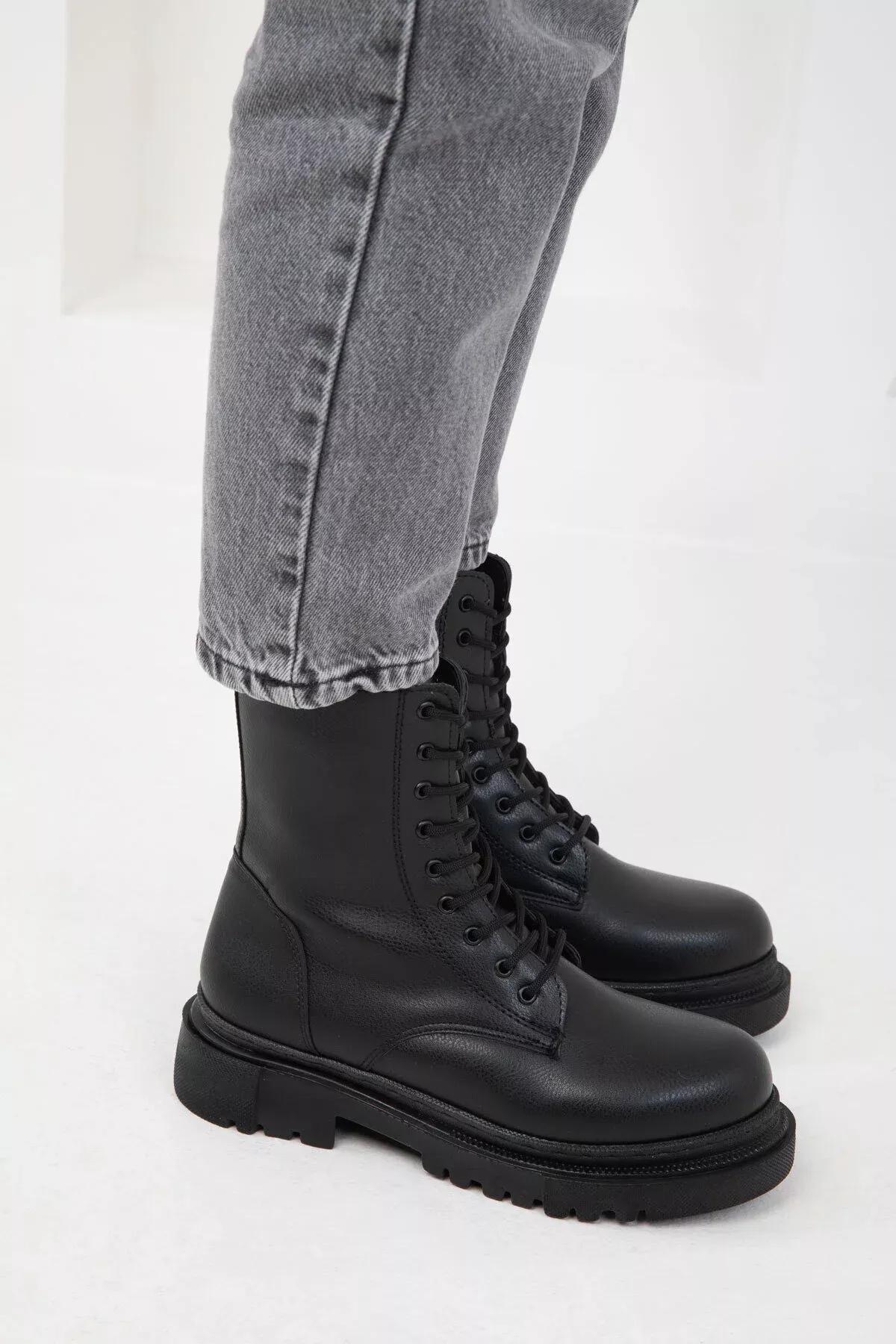 Black Ankle Boots, BLACK, large image number 8