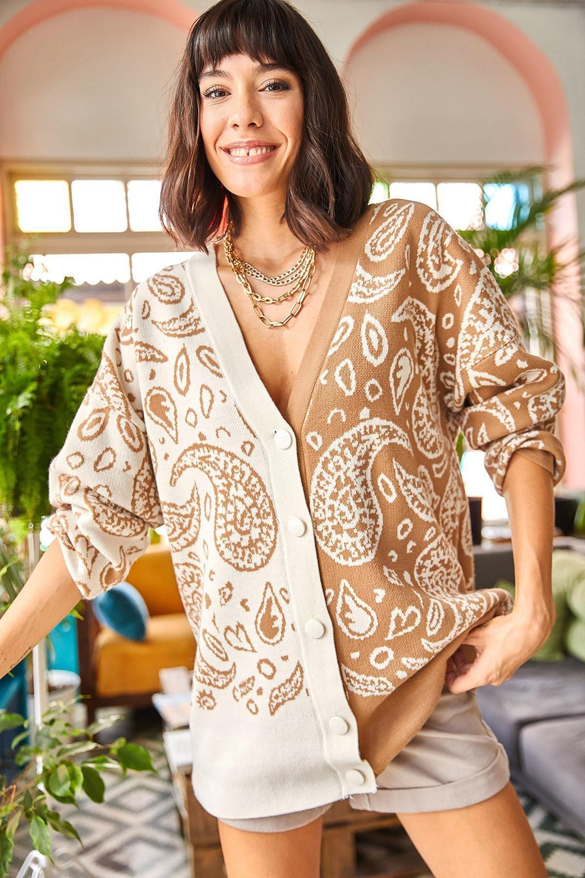 Multicoloured Oversized Knitwear Cardigan, , large image number 2