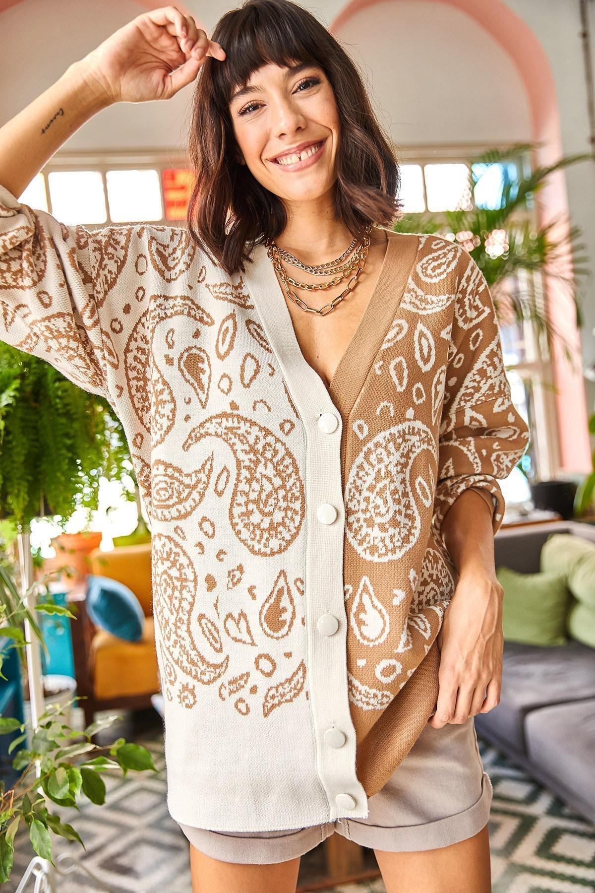 Multicoloured Oversized Knitwear Cardigan, , large image number 4