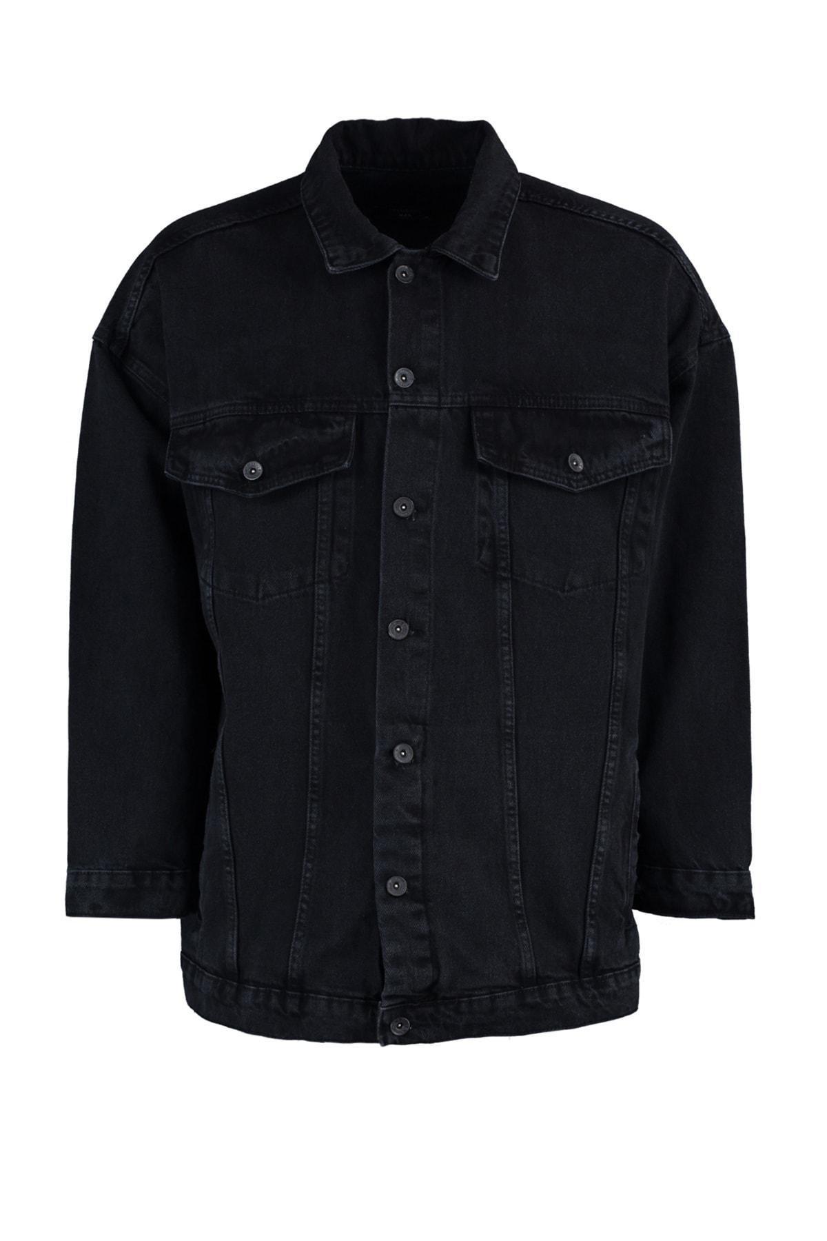 Grey Cotton Oversize Double-Breasted Jacket, , large image number 6