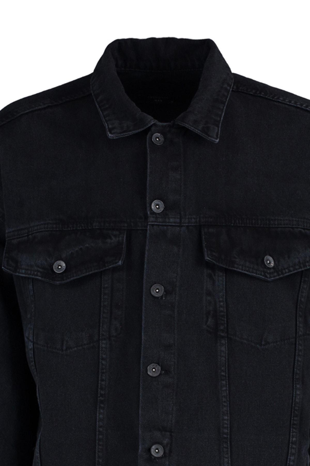 Grey Cotton Oversize Double-Breasted Jacket, , large image number 7