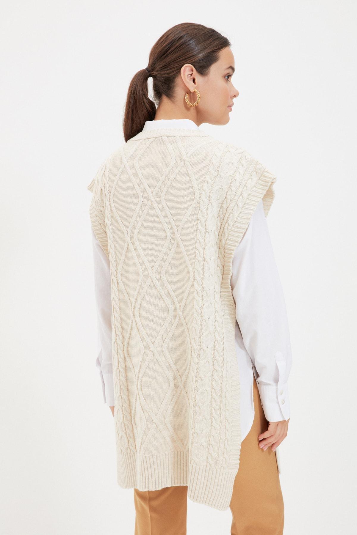 Beige Crew Neck Sweater, , large image number 4