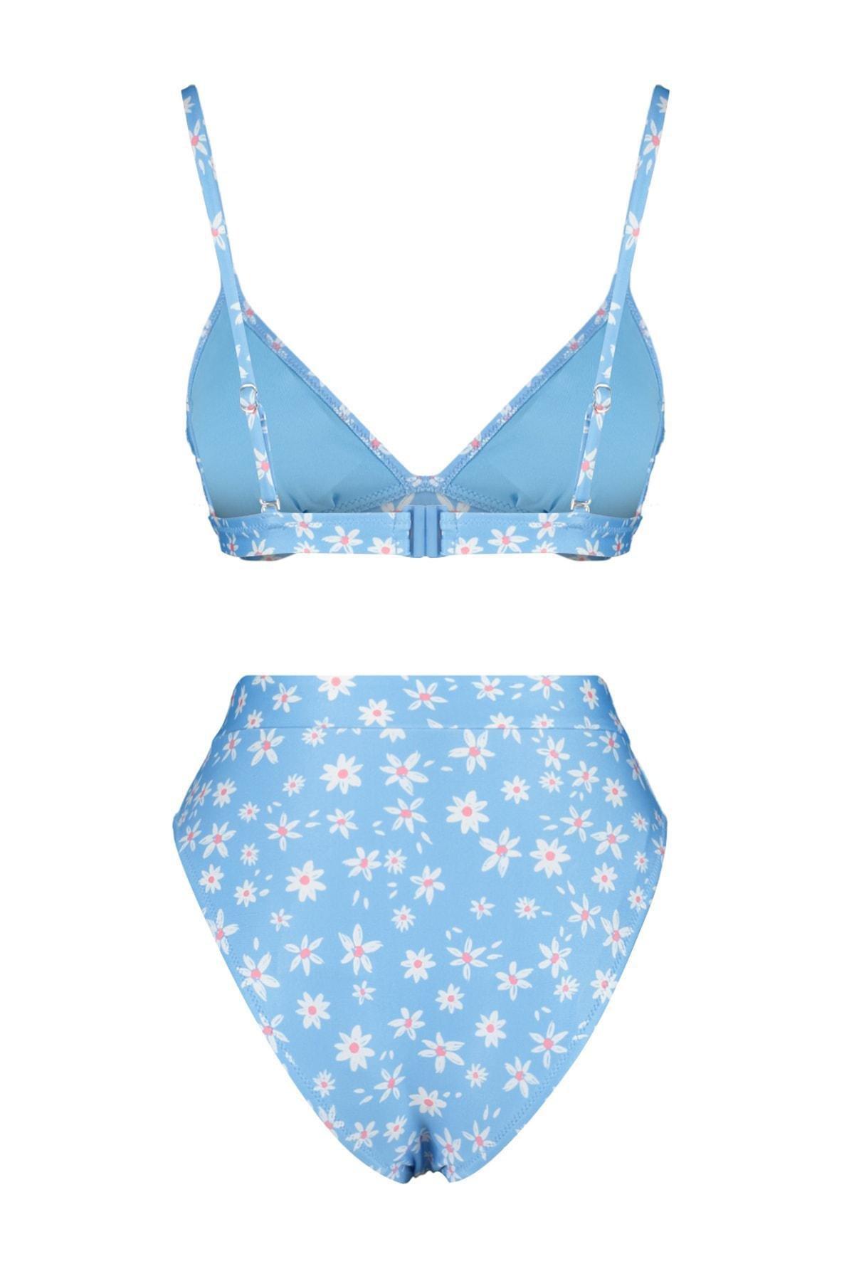 Blue Floral Bikini Set, , large image number 6