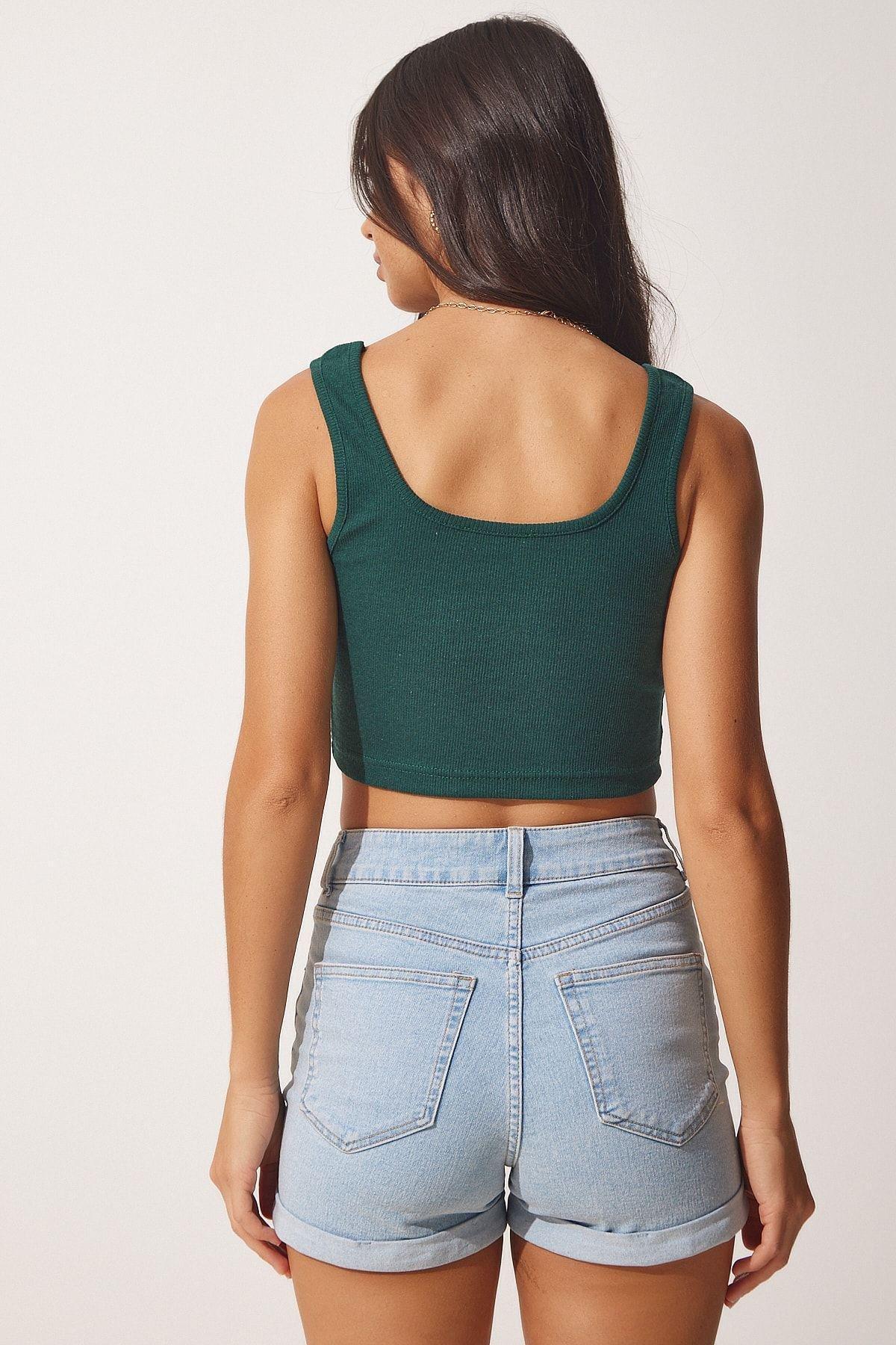 Biscuit Emerald Green 2-Pack Crop Shirt, C101_6149, large image number 3