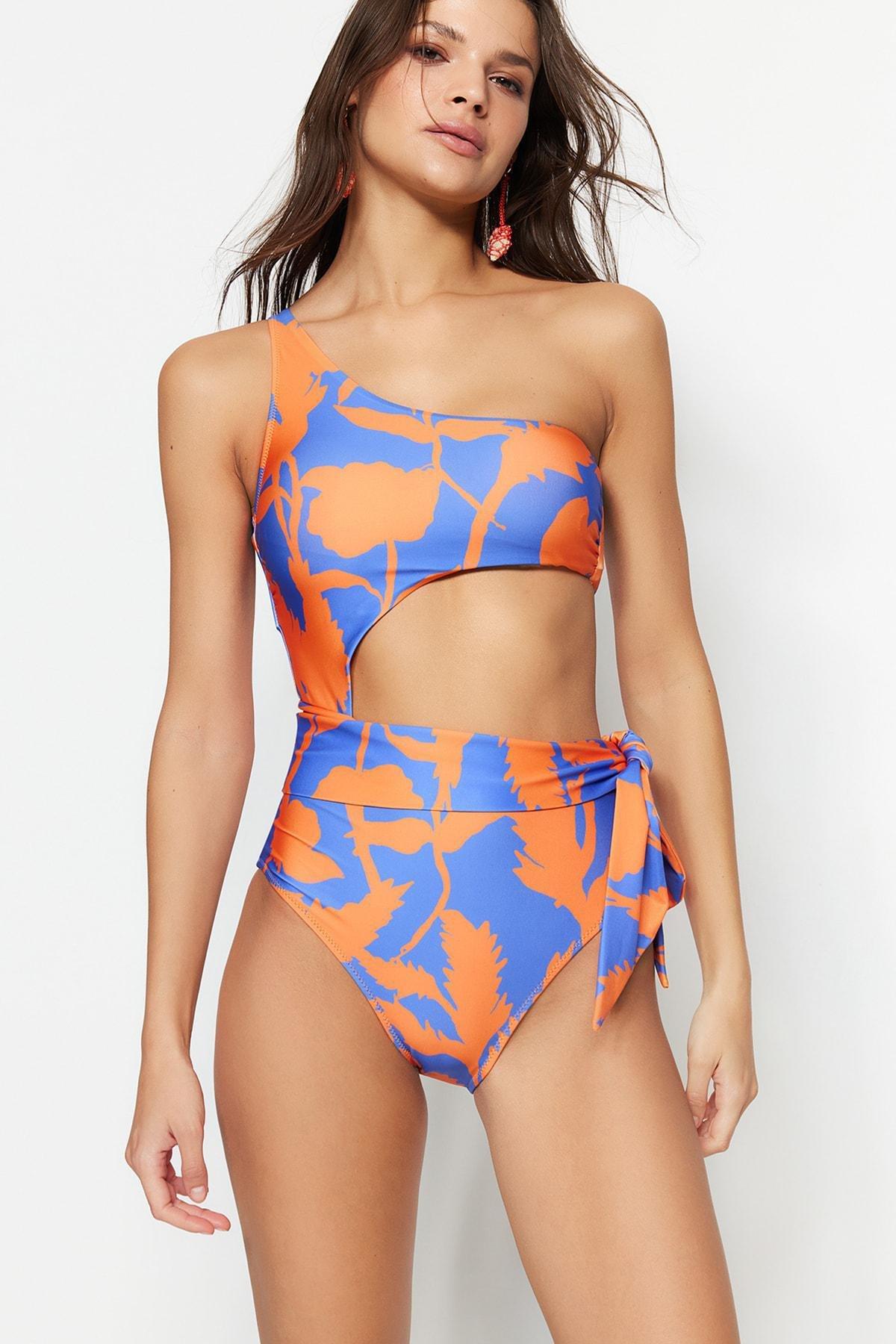 Multicolour Colour block Swimsuit, Multicolor, large image number 1