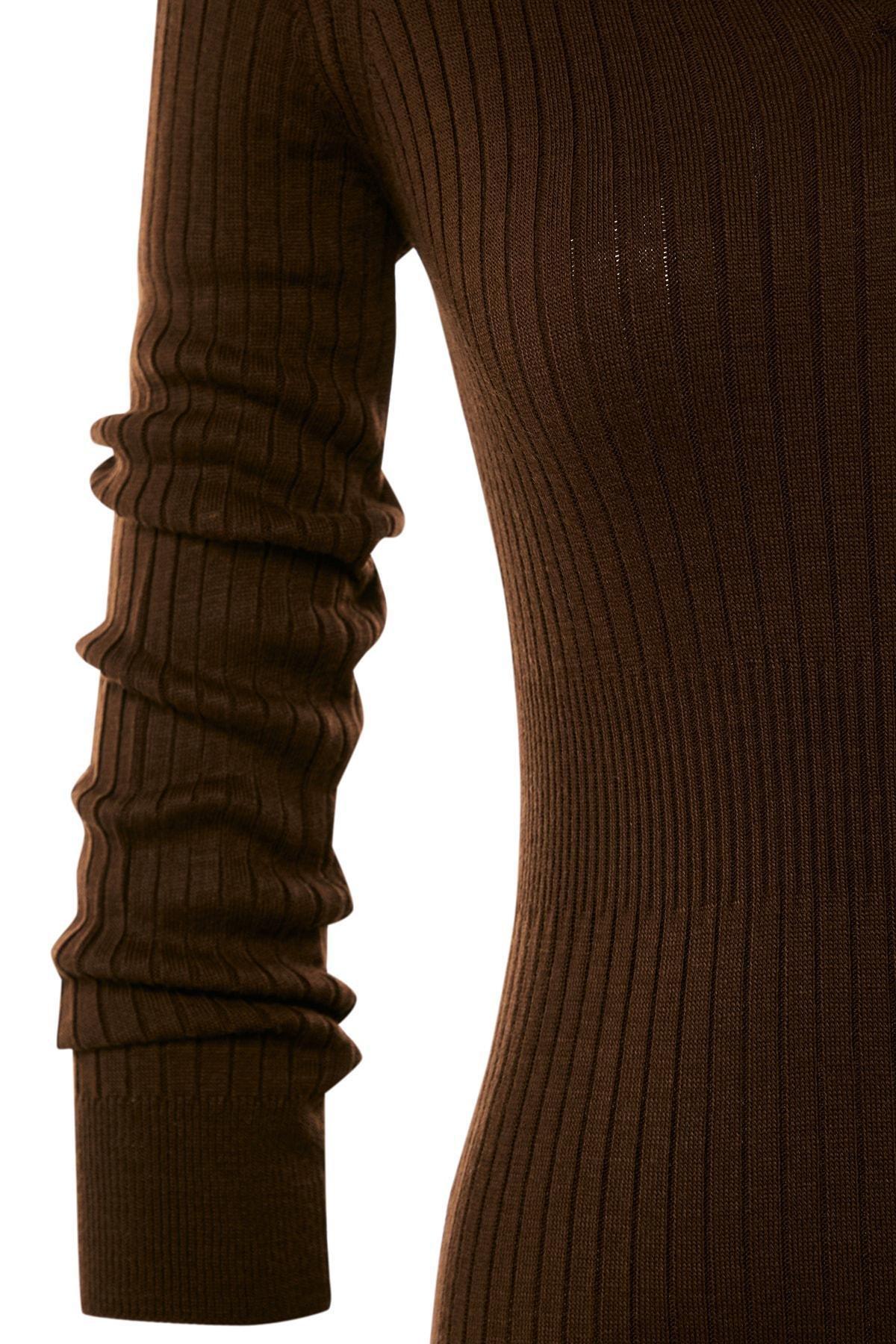 Brown Bodycon Midi Dress, , large image number 6