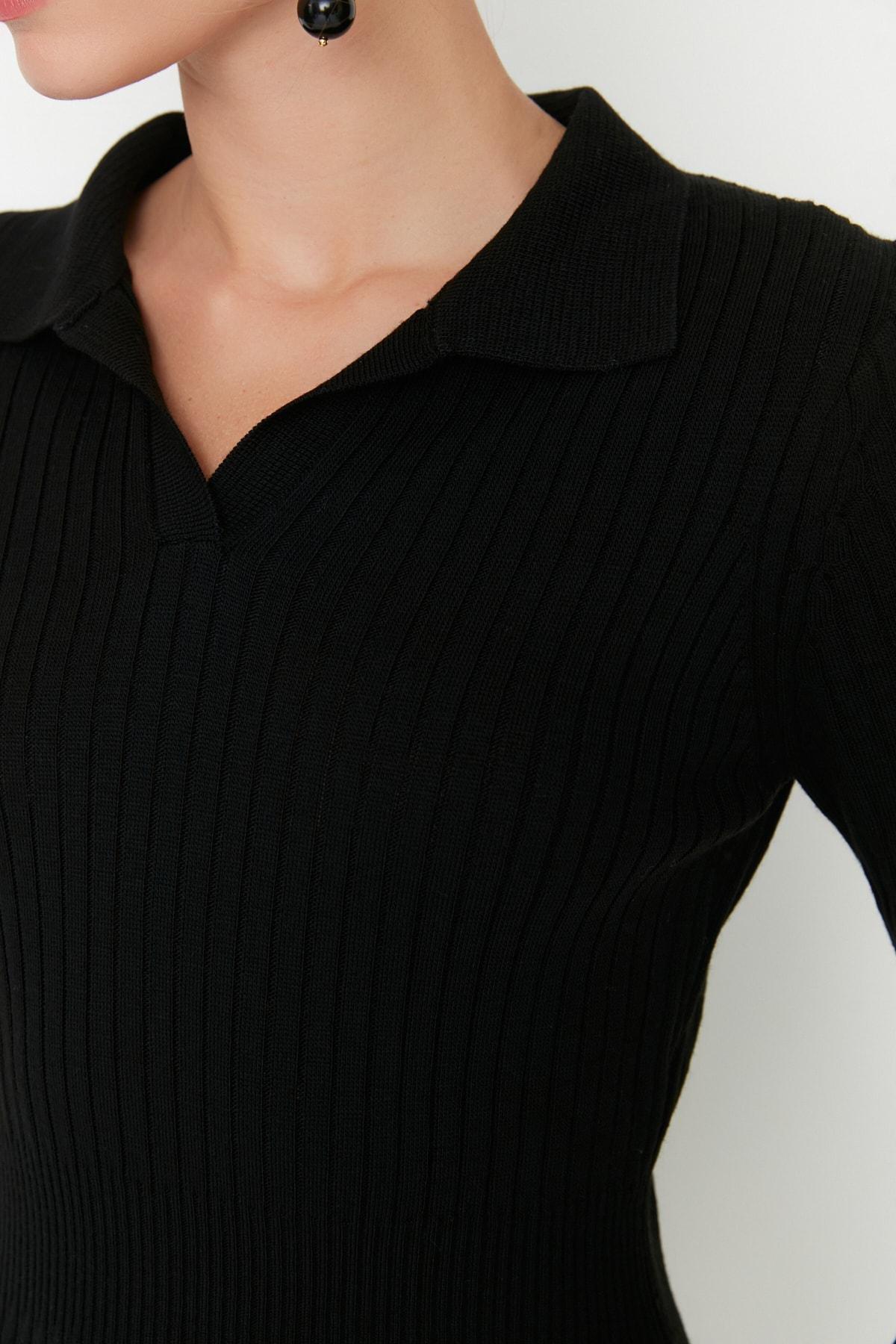 Black Bodycon Midi Dress, Black, large image number 3