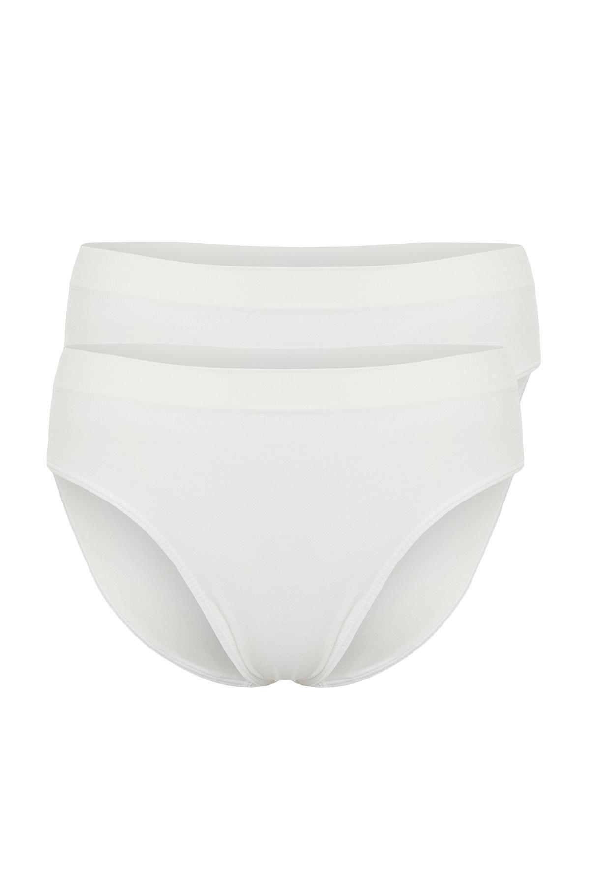 White Seamless Hipster Briefs, Set Of 2, Ecru, large image number 5
