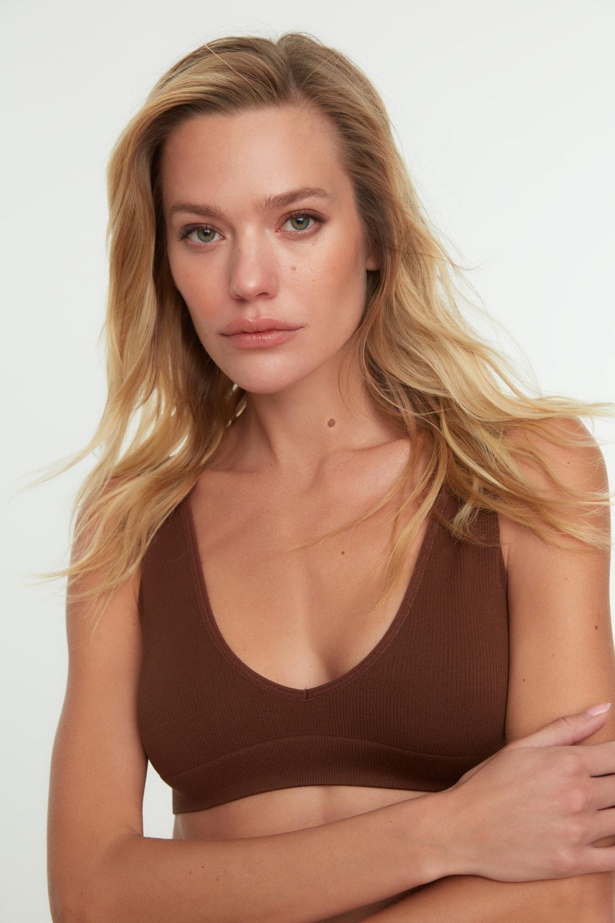 Brown Bralette Bra, , large image number 0