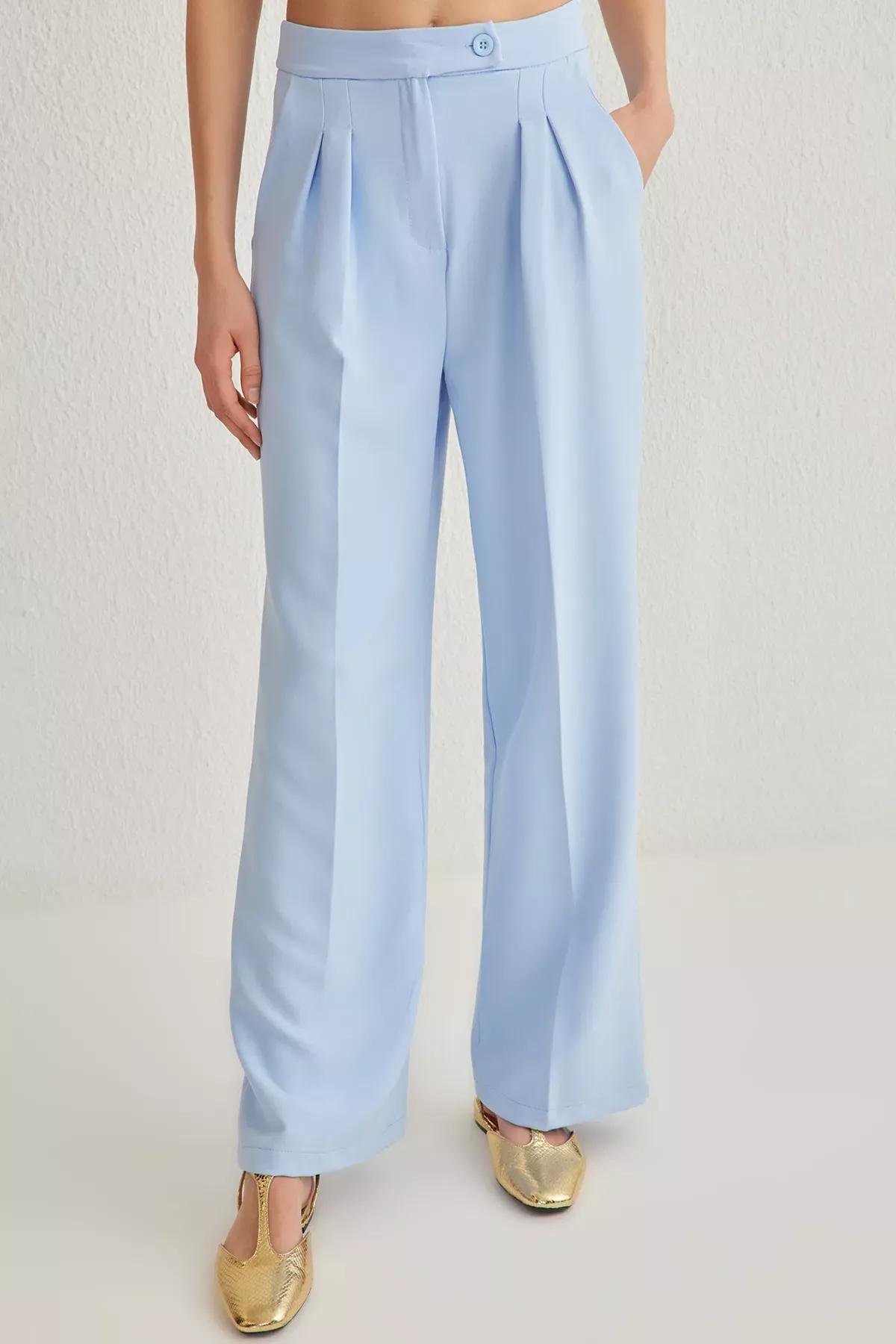 Blue Wide Leg Trousers, , large image number 2