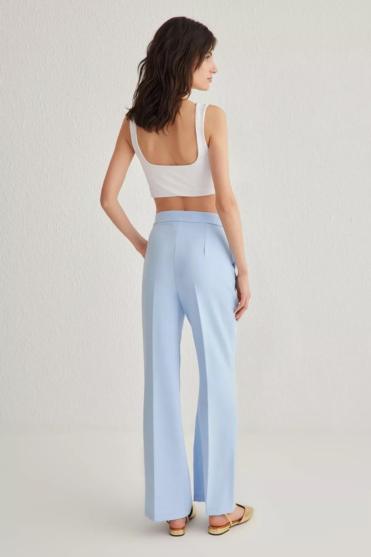 Blue Wide Leg Trousers, , large image number 4
