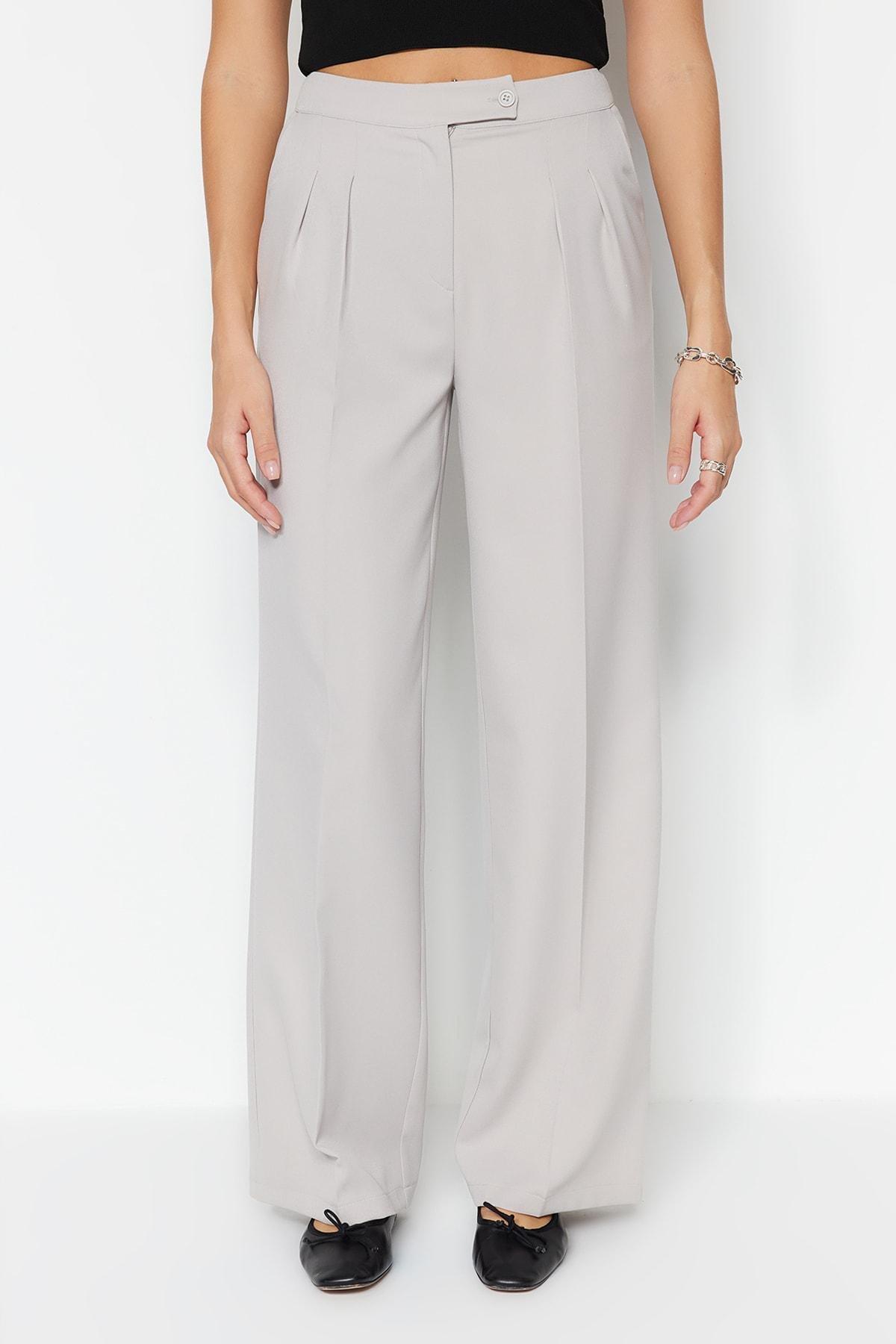 Grey Wide Leg Pants, , large image number 3