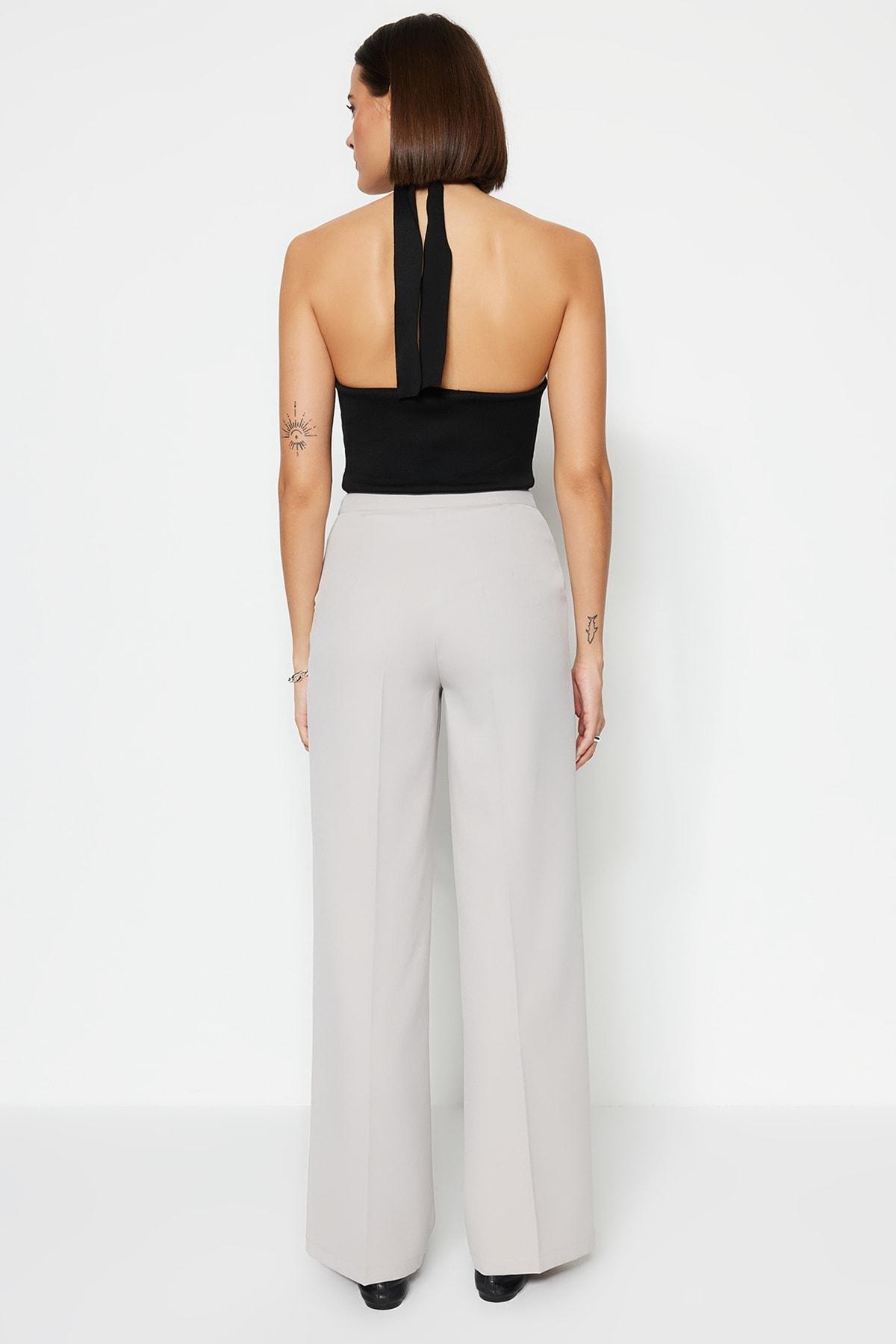 Grey Wide Leg Pants, , large image number 4