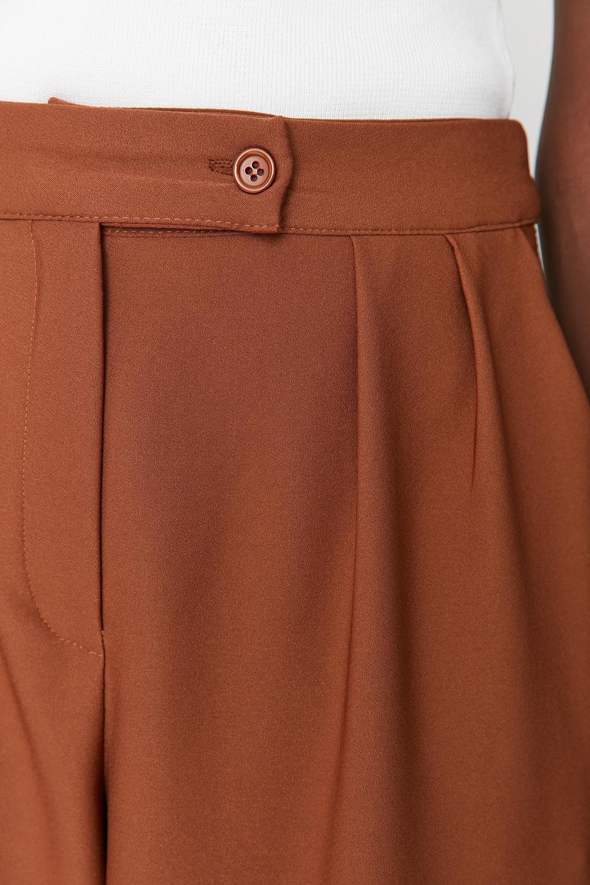 Mink Wide Leg High Waist Woven Trousers, , large image number 7