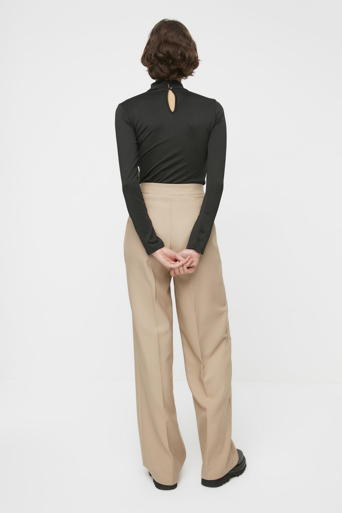 Mink Wide Leg High Waist Woven Trousers, , large image number 8