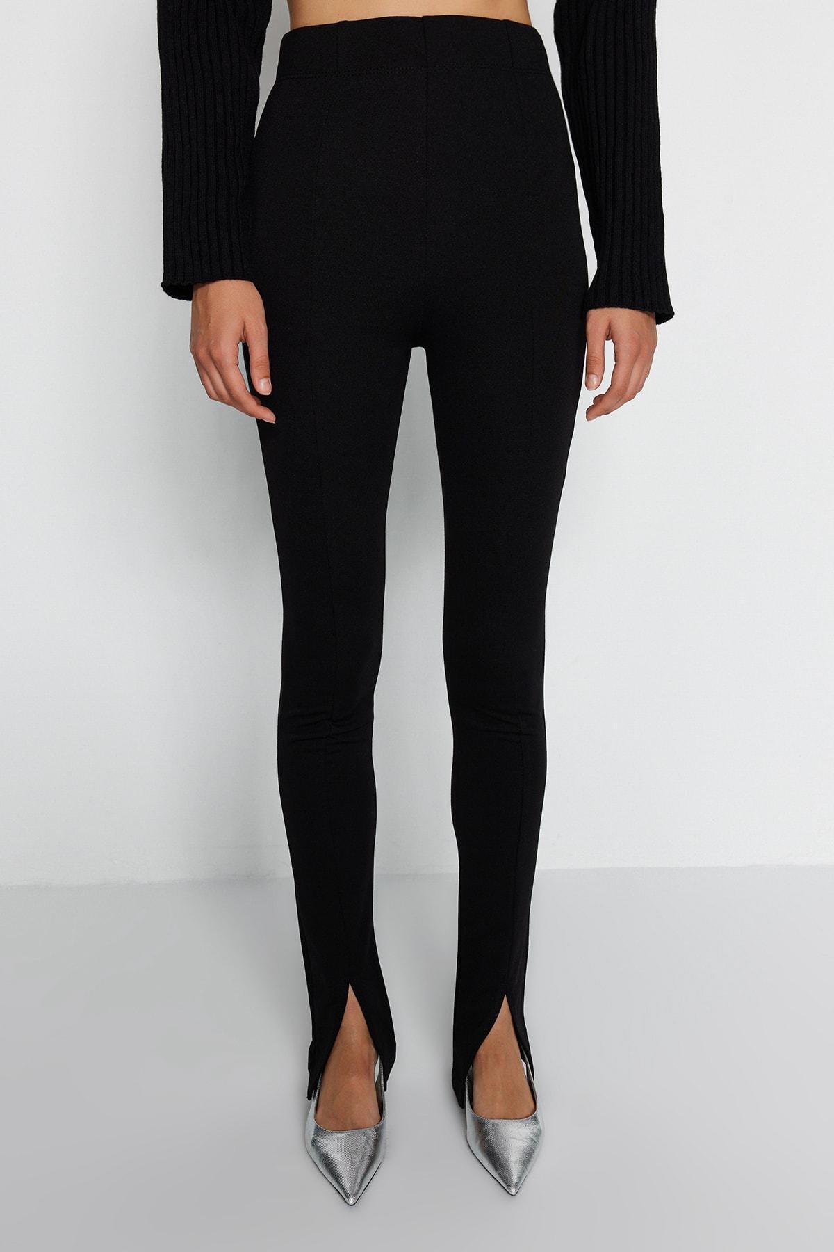 Black Bootcut Mid Waist Pants, , large image number 4