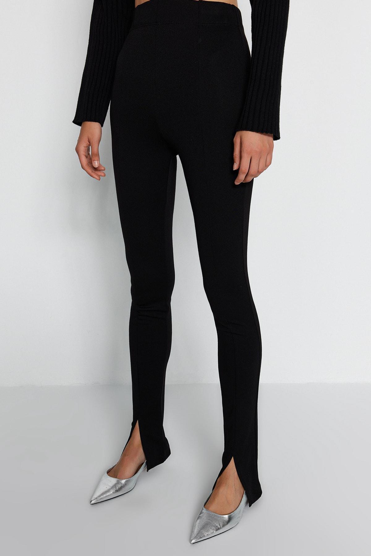 Trendyol - Black Bootcut Mid Waist Pants