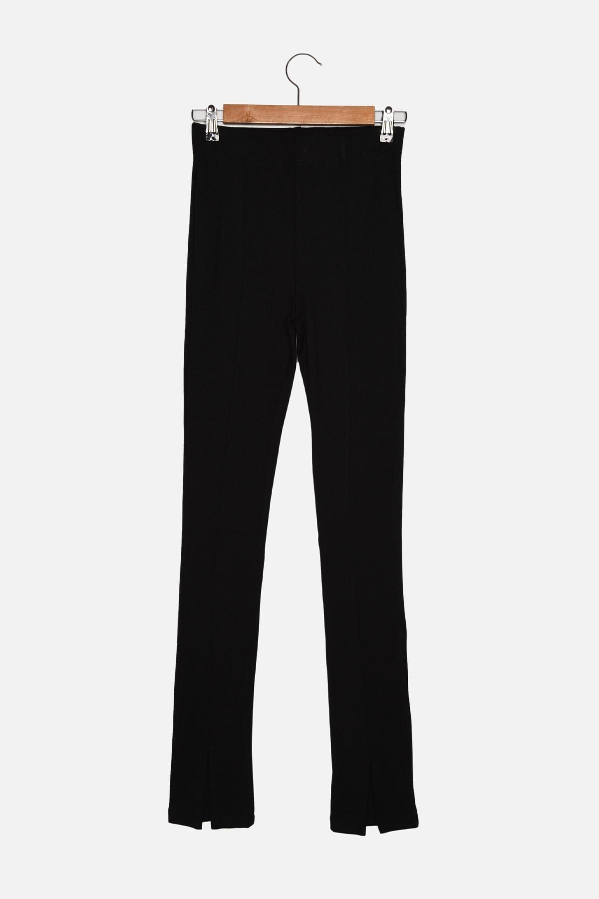 Black Bootcut Mid Waist Pants, , large image number 7