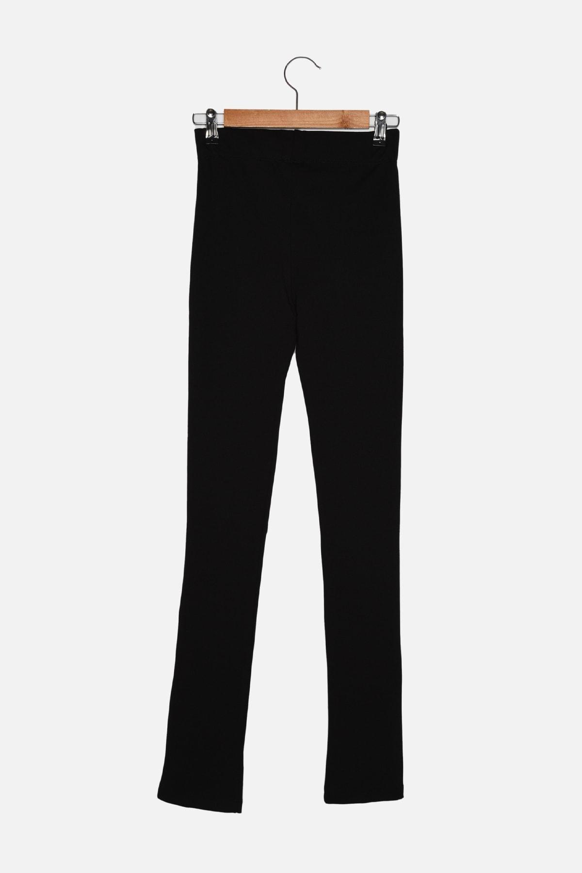 Black Bootcut Mid Waist Pants, , large image number 8