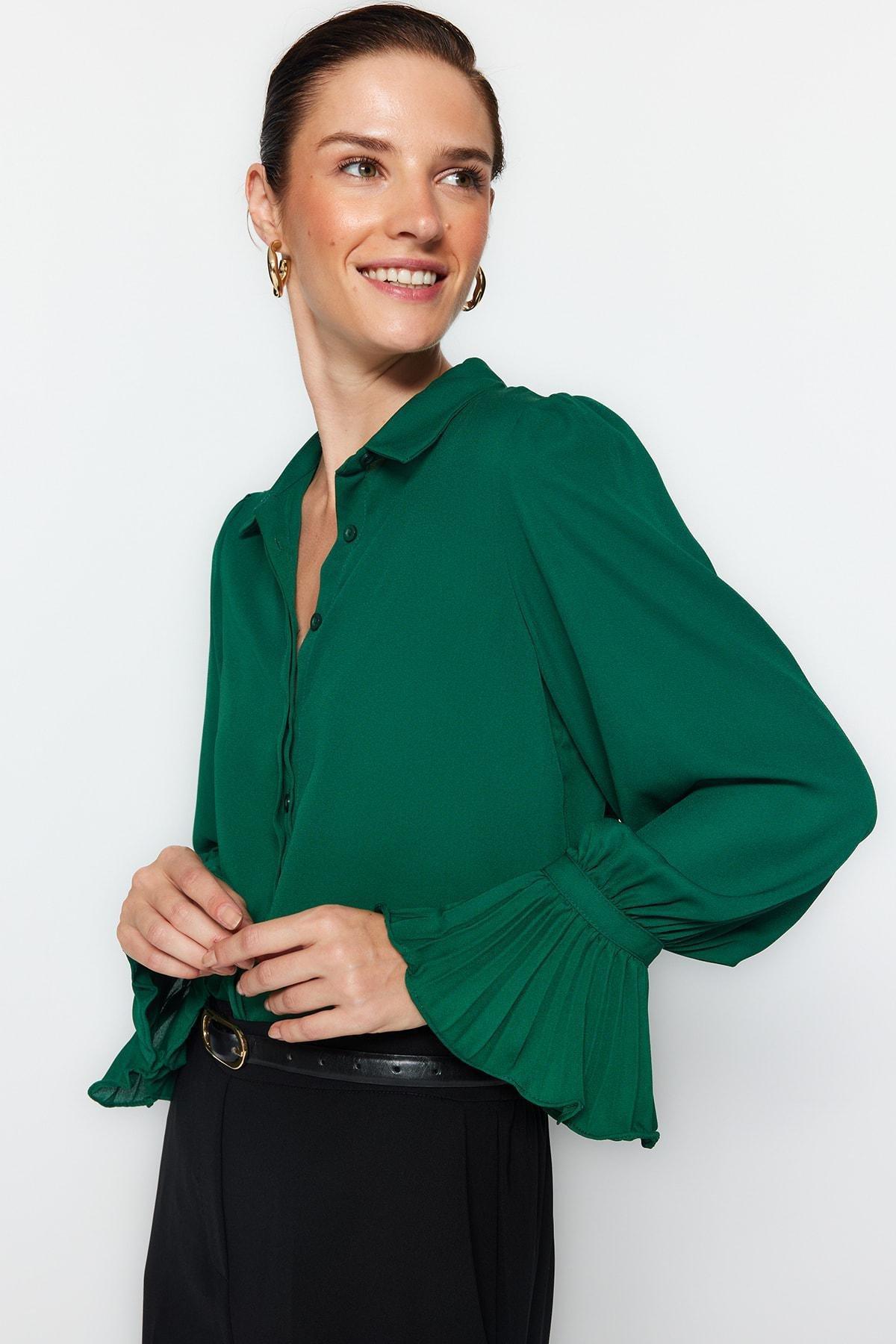 Green Spanish Sleeve Knit Shirt, Emerald, large image number 2