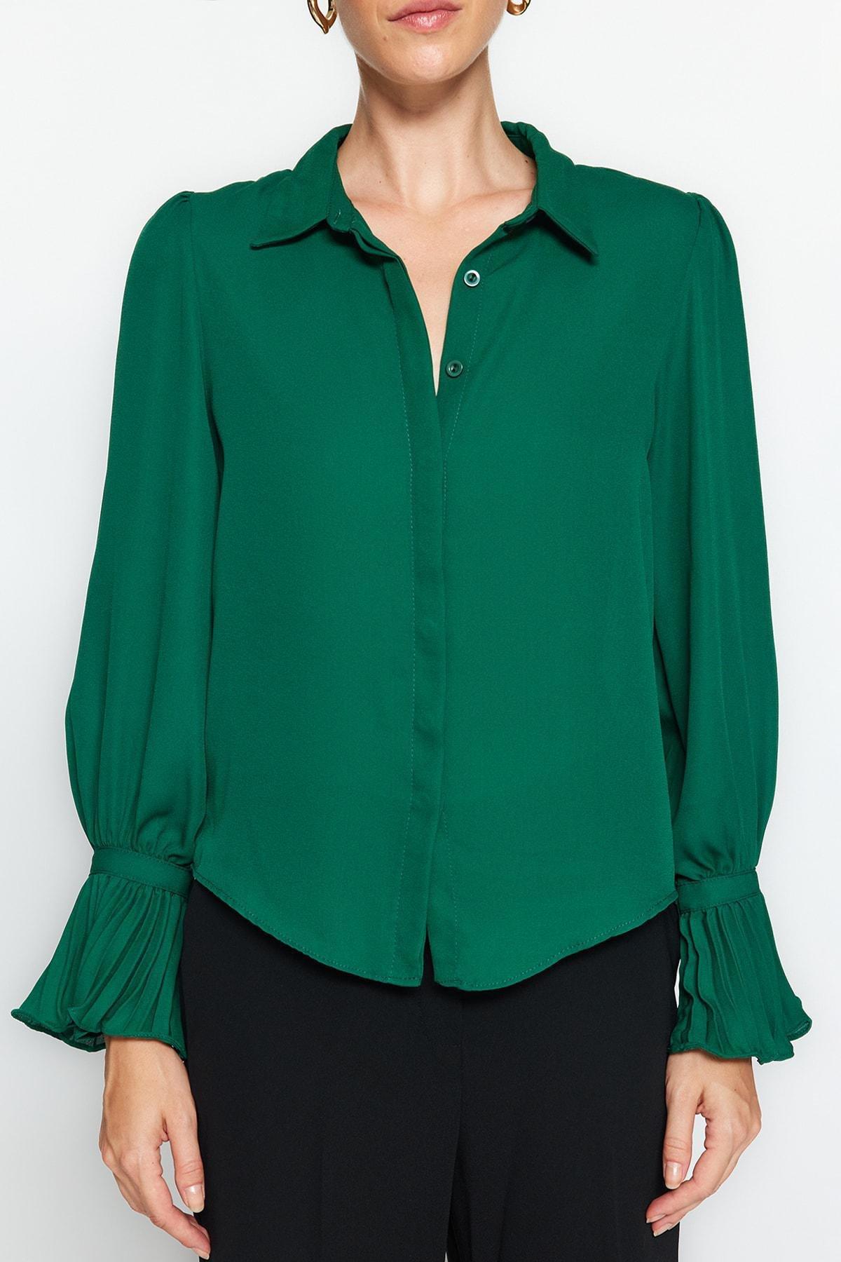 Green Spanish Sleeve Knit Shirt, Emerald, large image number 3