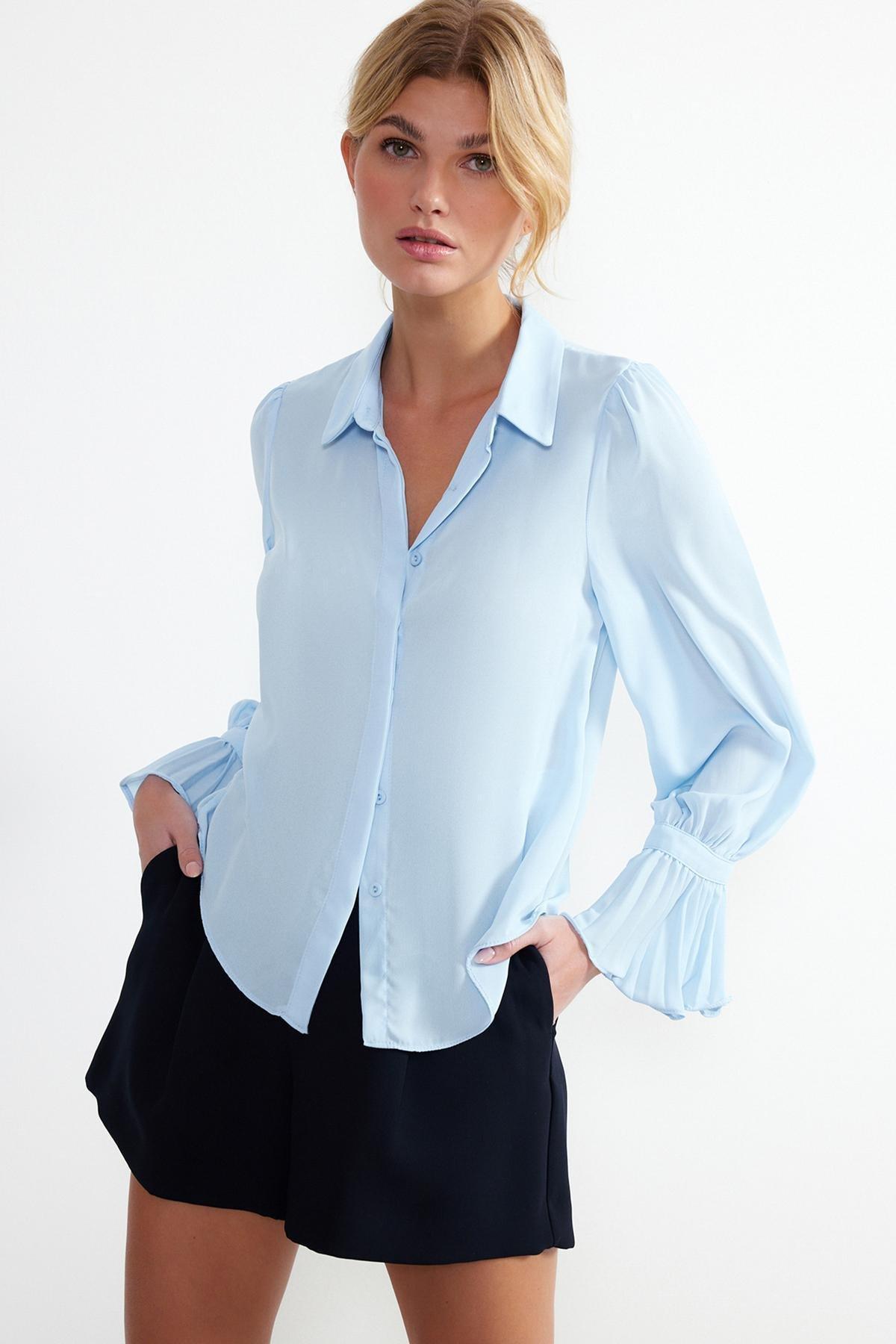 Blue Spanish Sleeve Woven Shirt, , large image number 2