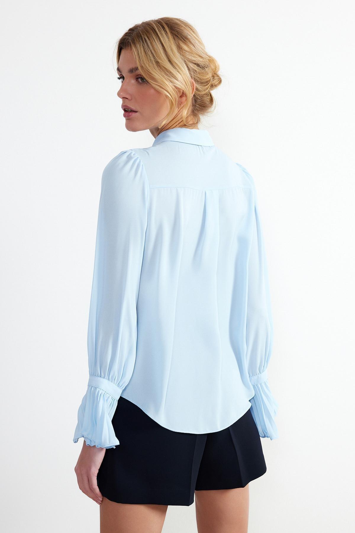 Blue Spanish Sleeve Woven Shirt, , large image number 4