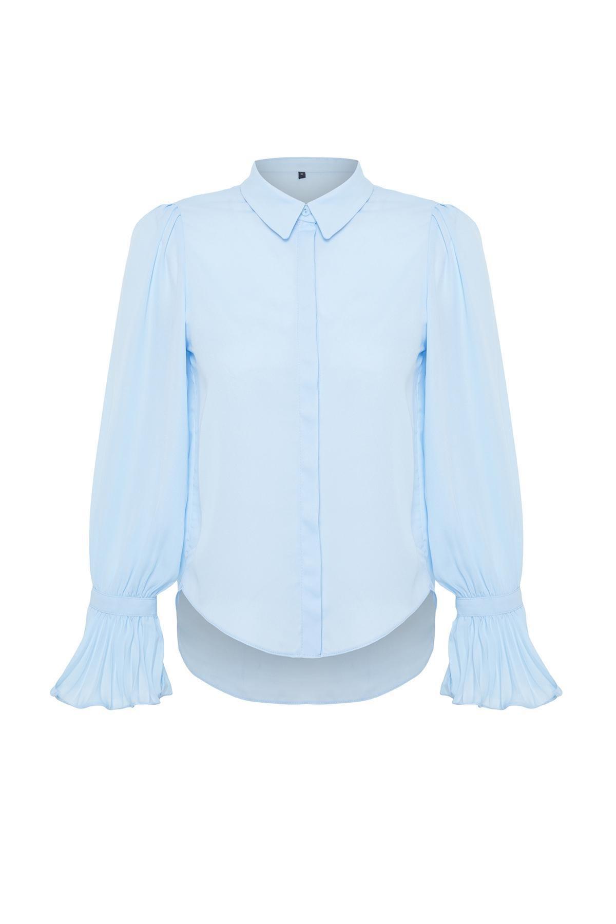 Blue Spanish Sleeve Woven Shirt, , large image number 5