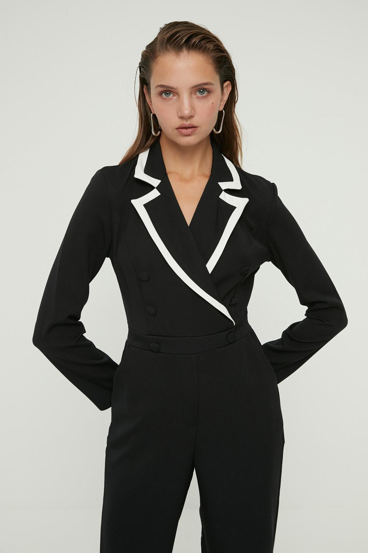 Black Lapel Collar Jumpsuit, , large image number 3