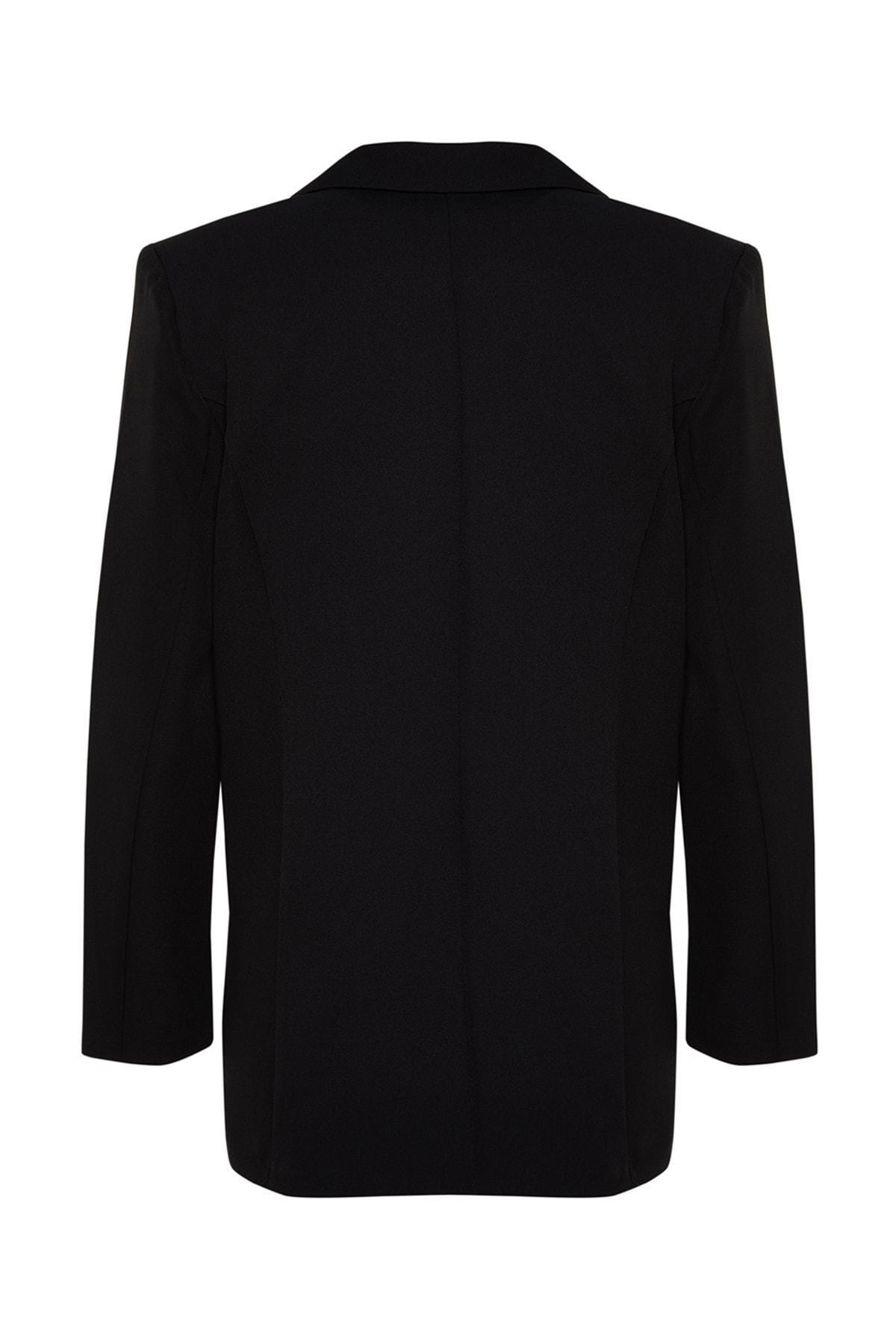 Black Double-Breasted Blazer, , large image number 2