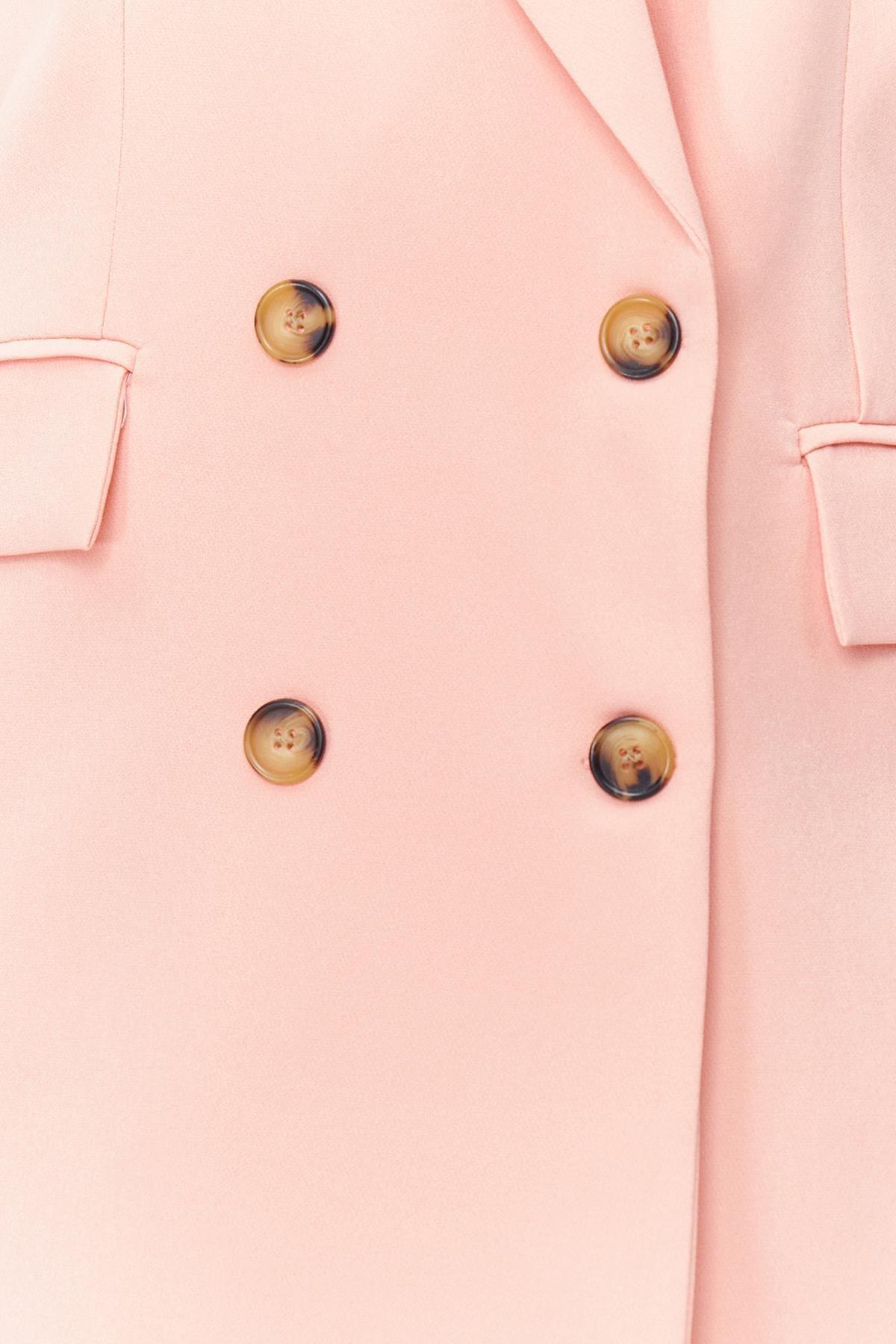 Pink Lined Buttoned Woven Blazer Jacket, , large image number 3