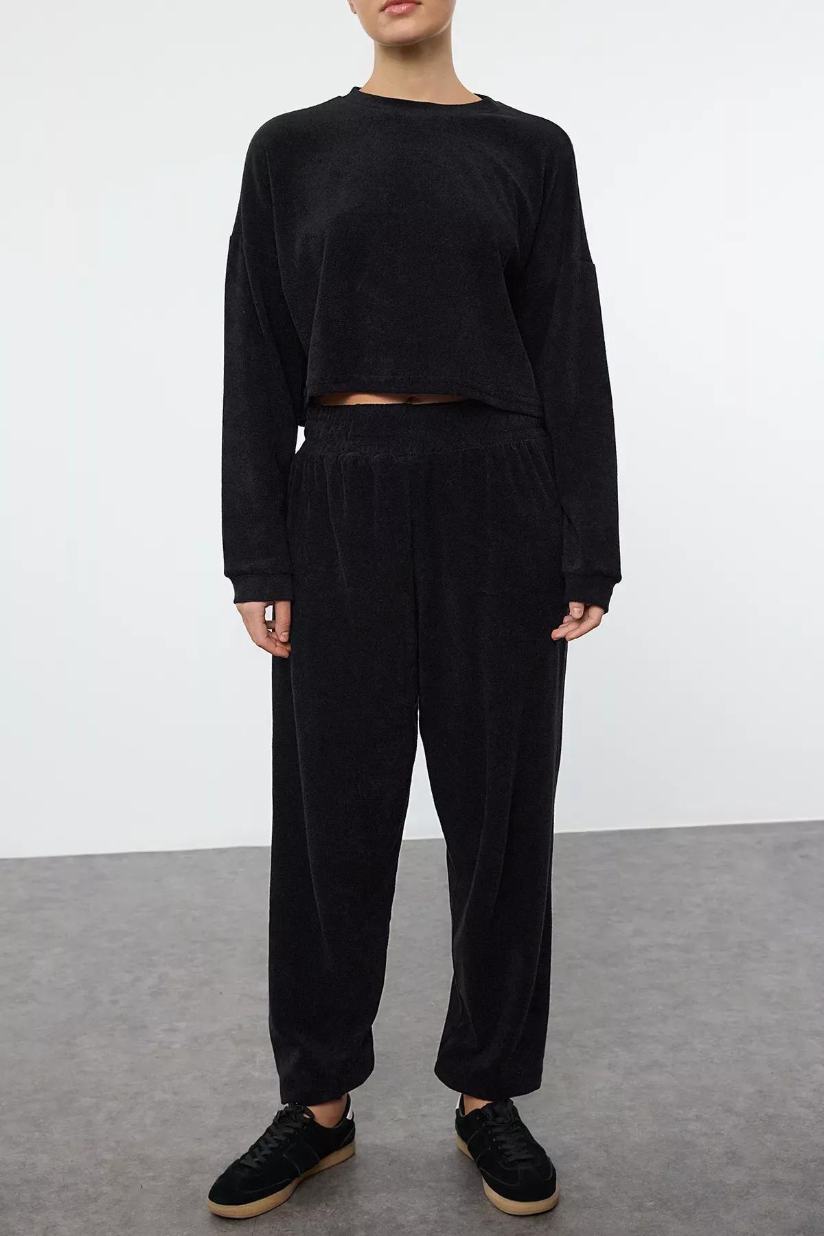 Black Towel Tracksuit Set, , large image number 2