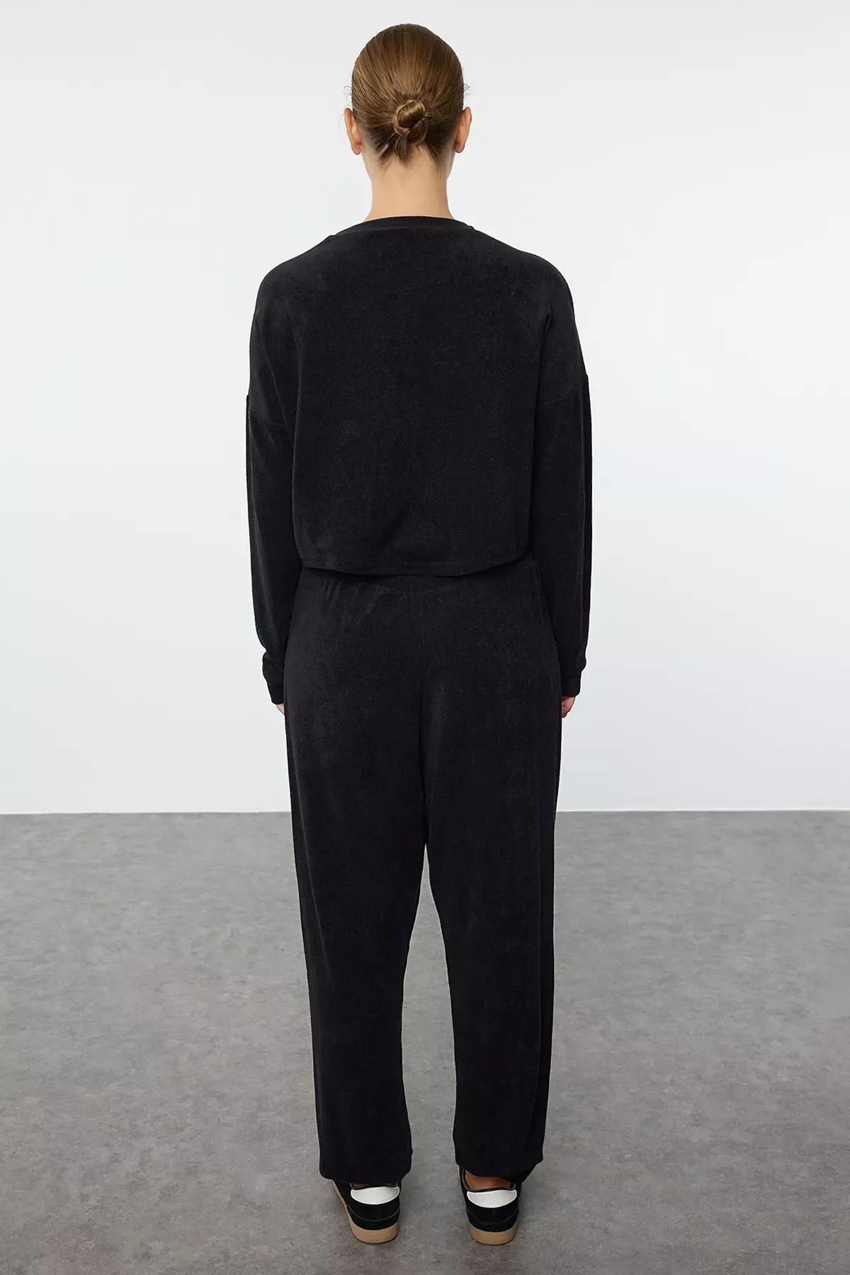 Black Towel Tracksuit Set, , large image number 4