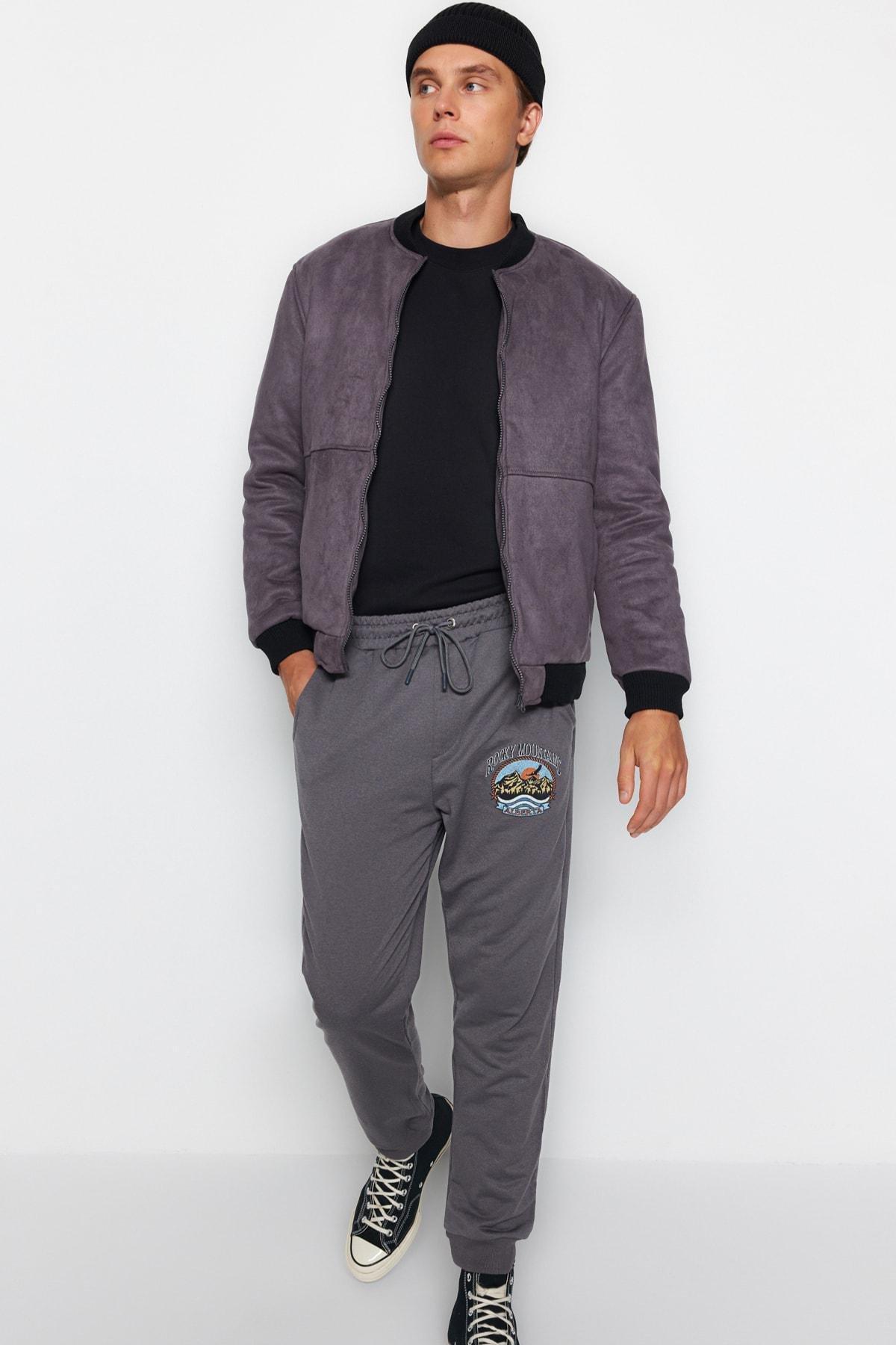 Grey Relaxed Mid Waist Sweatpants, , large image number 2