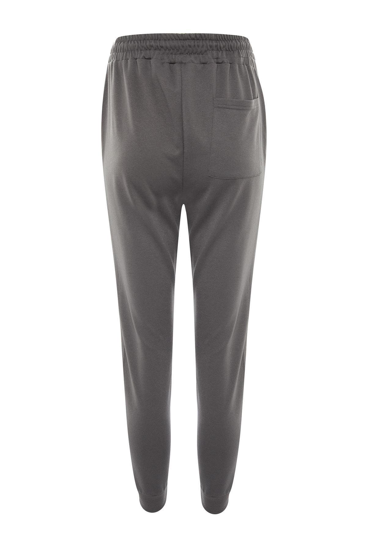 Grey Relaxed Mid Waist Sweatpants, , large image number 5
