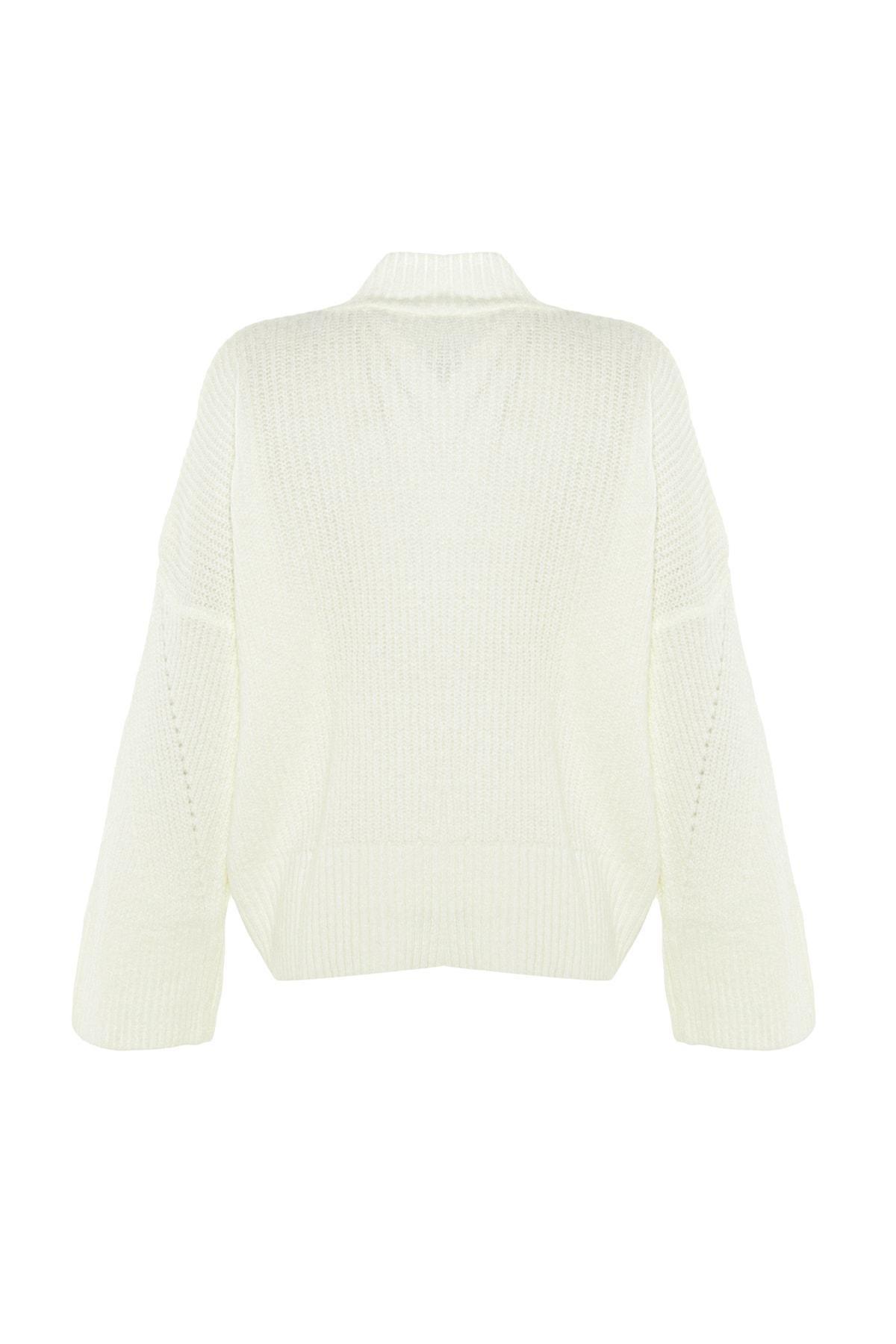 Ecru Standing Collar Sweater, , large image number 7