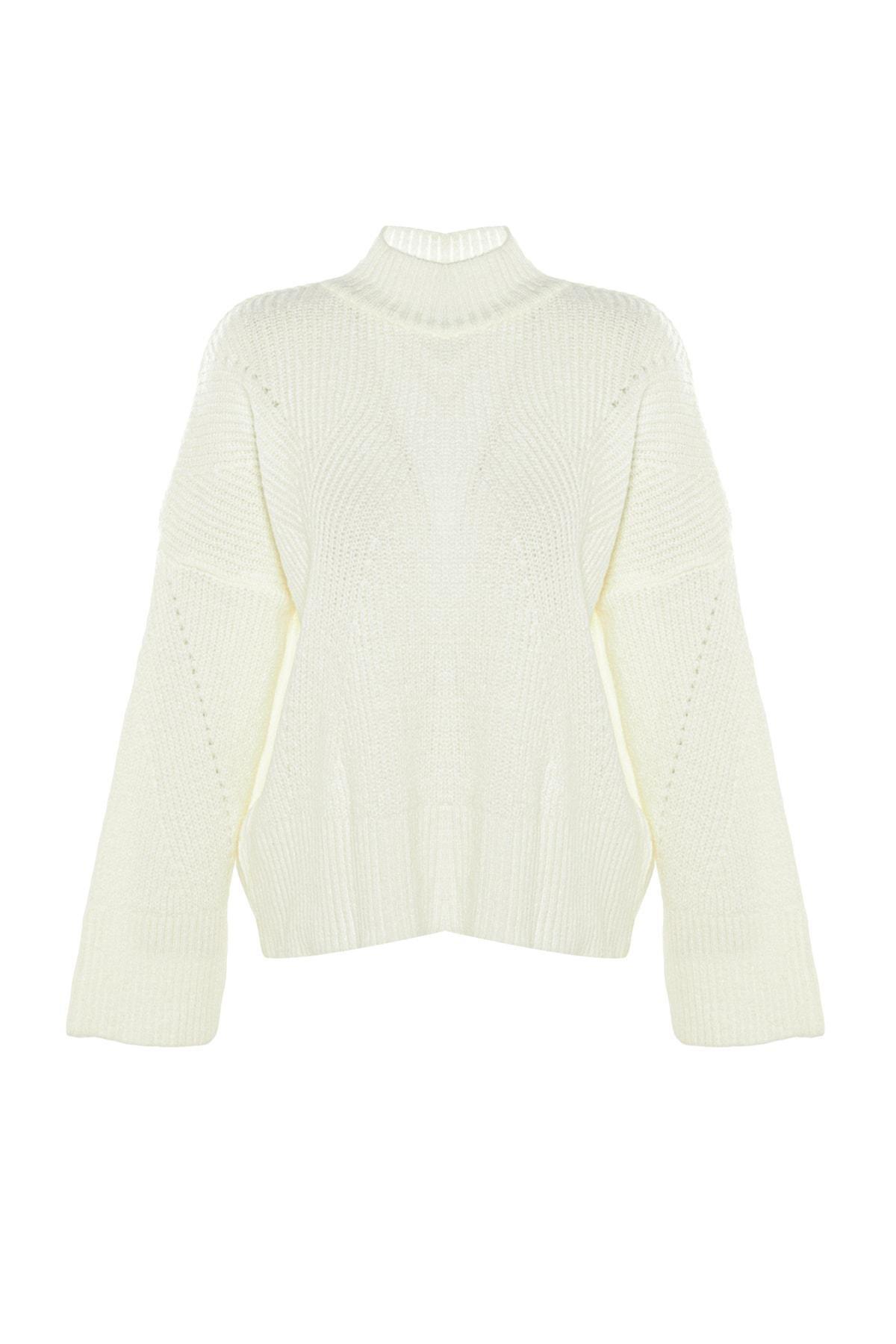 Ecru Standing Collar Sweater, , large image number 8