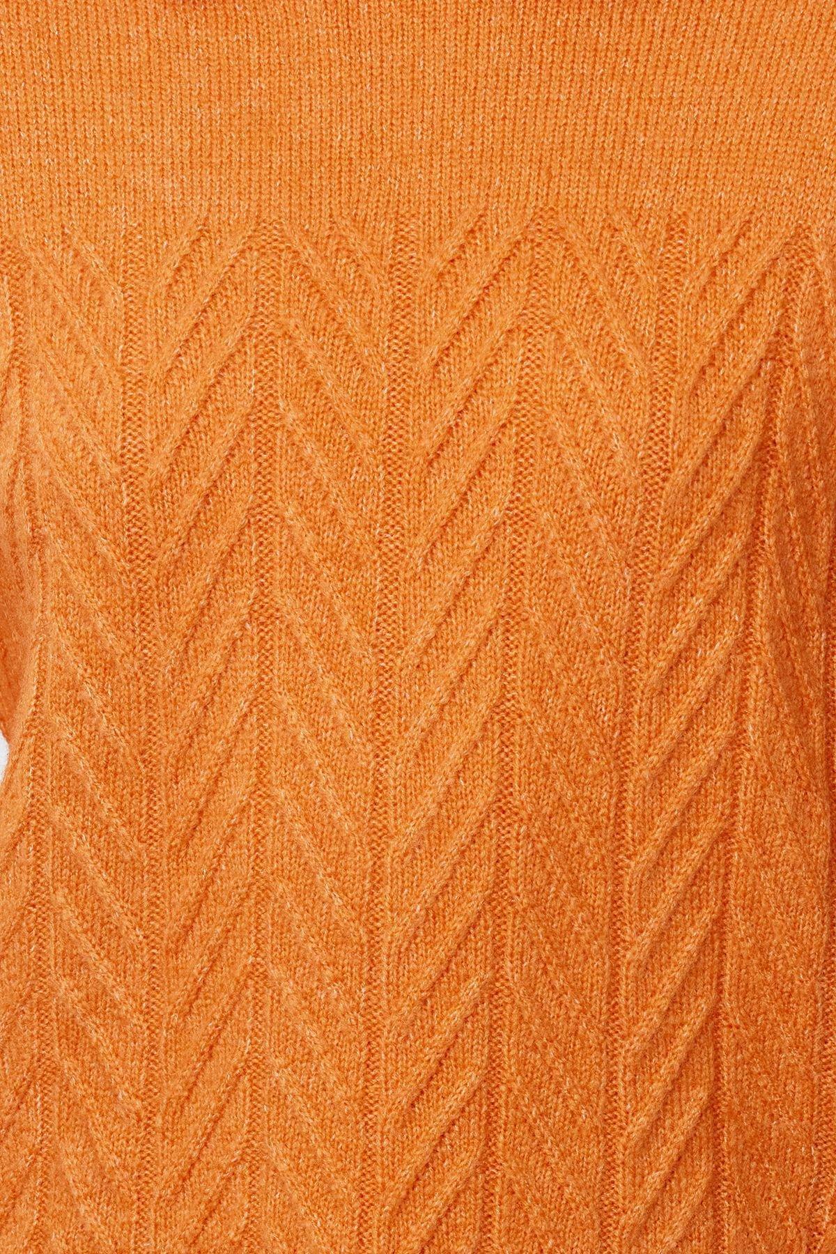 Orange Wide Fit d Knit Sweater,, Orange, large image number 2