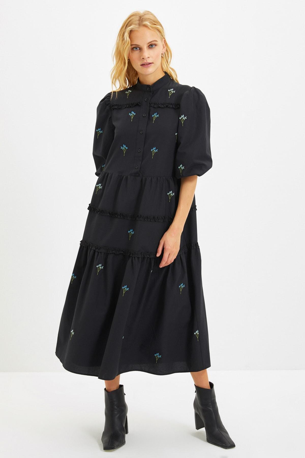 Black Shift Dress, Black, medium