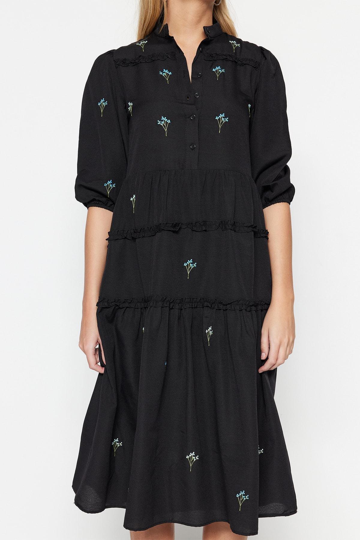 Black Shift Dress, Black, large image number 7