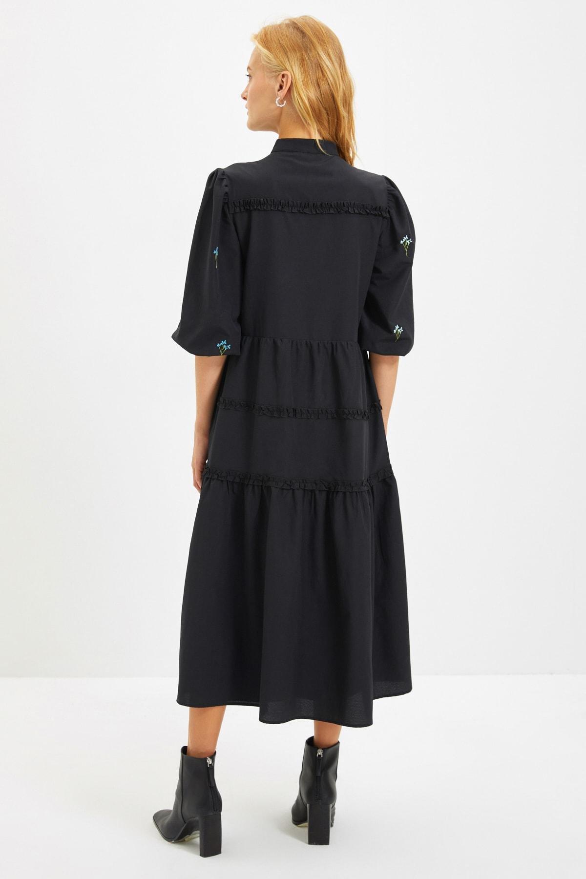 فستان بقصة واسعة، أسود, Black, large image number 8