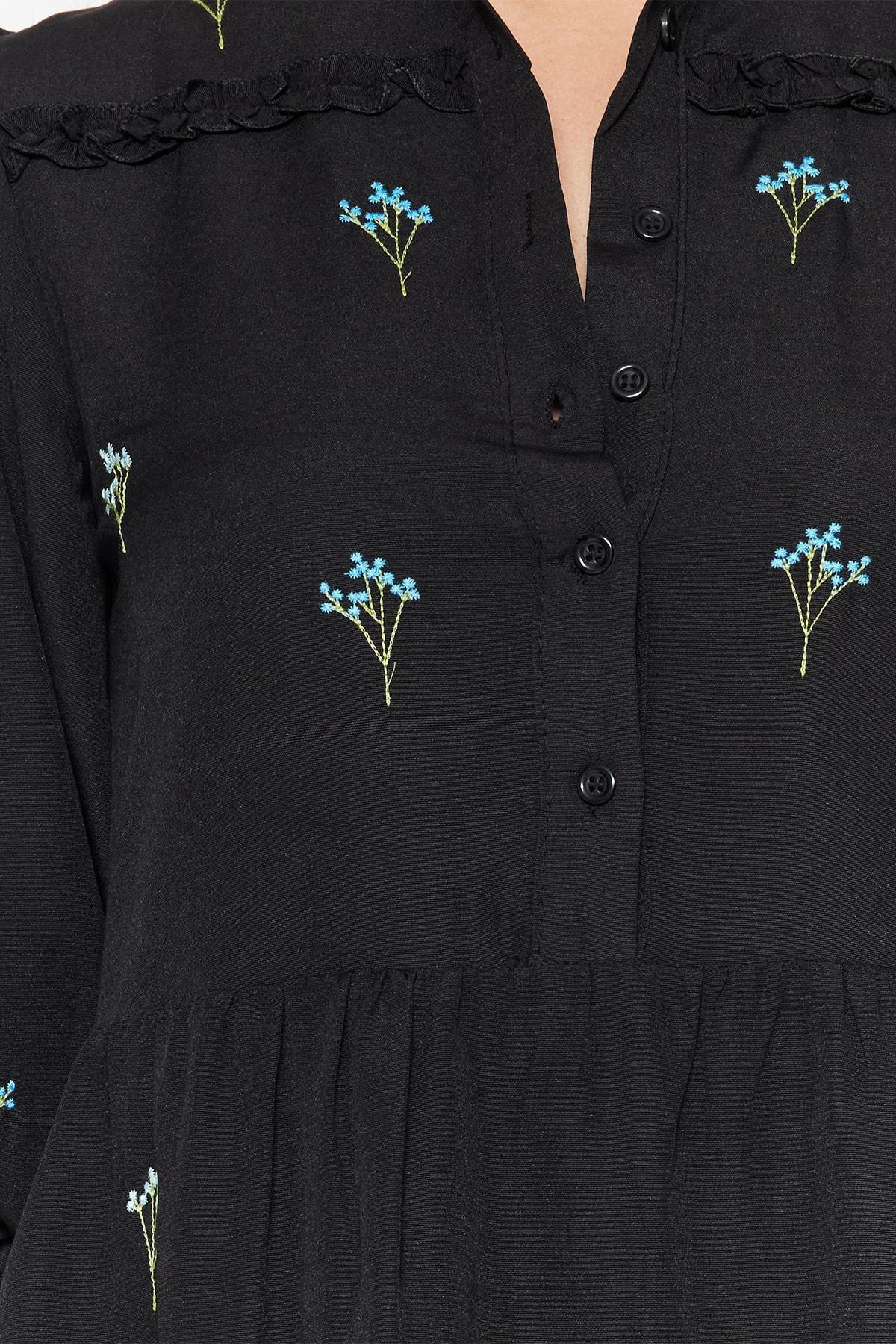 فستان بقصة واسعة، أسود, Black, large image number 9