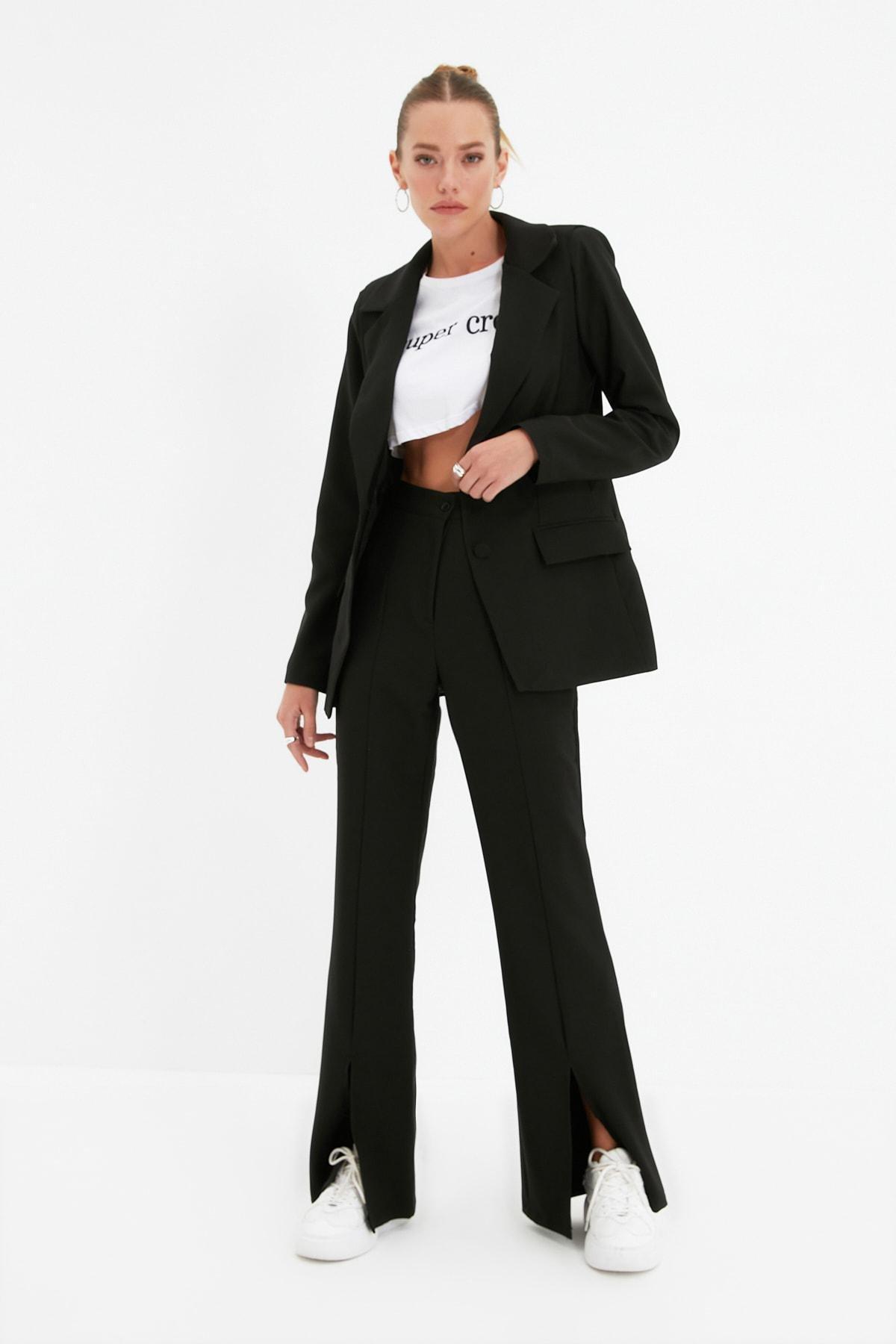 Black Flare Bootcut Pants, , large image number 2
