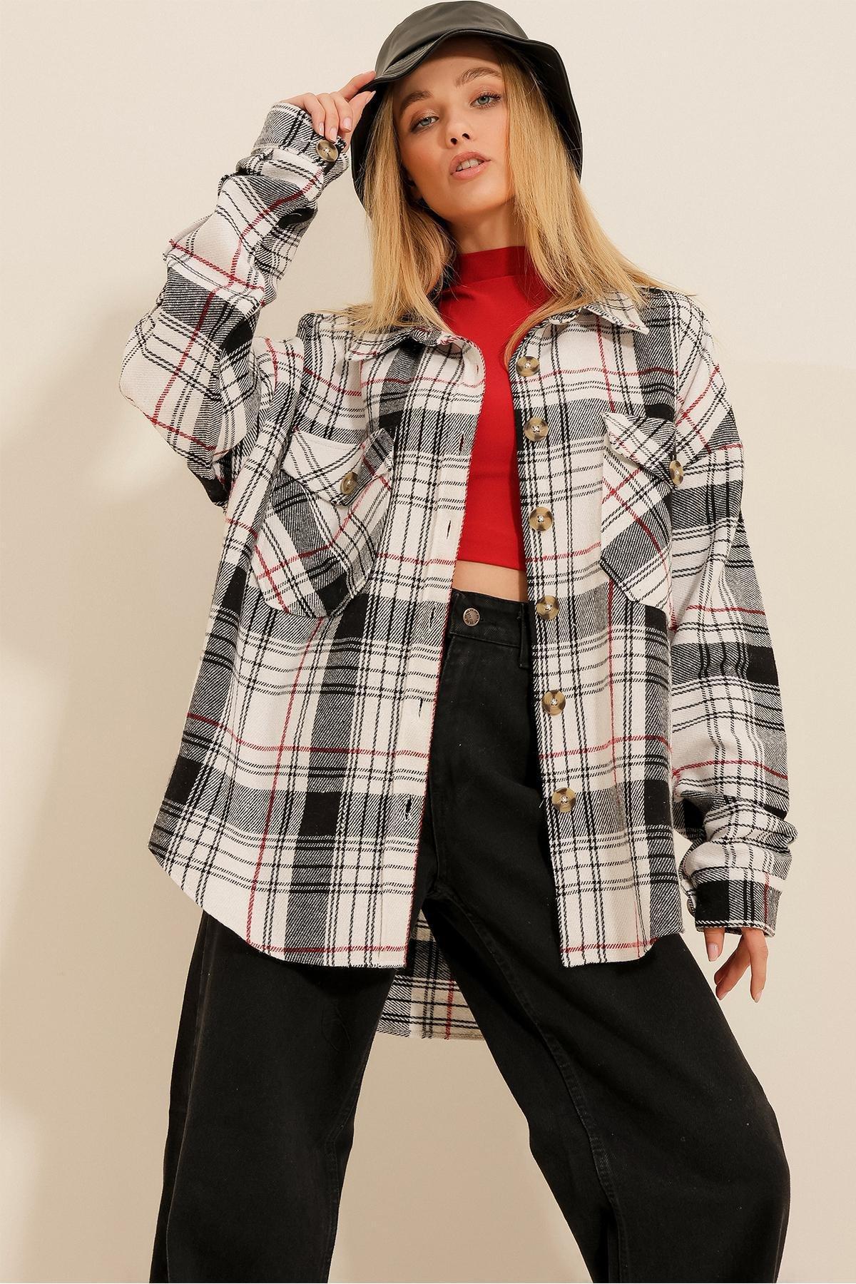 Black Plaid Oversize Shirt, , large image number 3