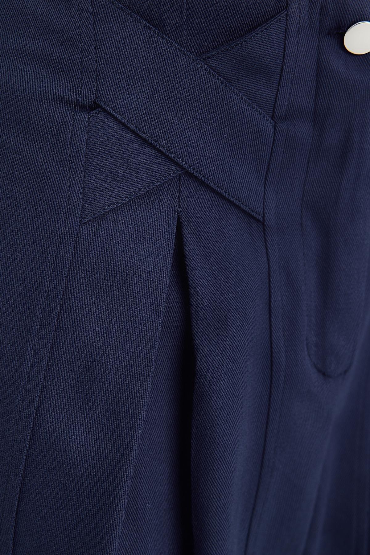 Navy Carrot Woven Trousers, Navy blue, large image number 4